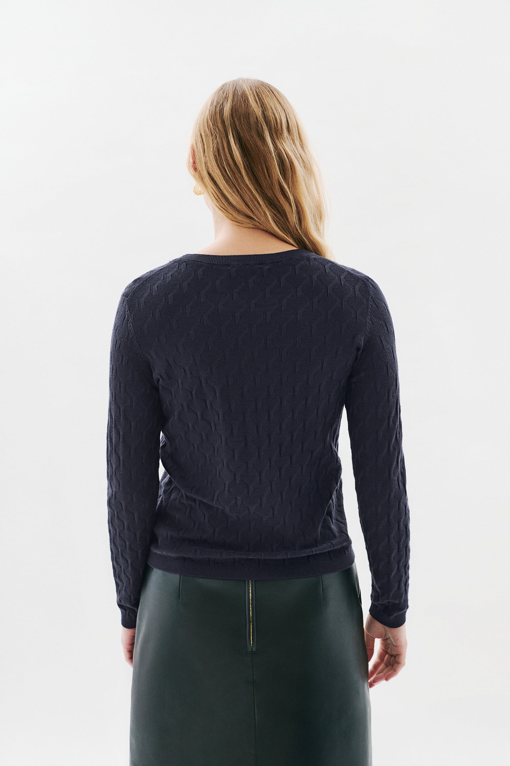 Jersey Manina azul marino mujer