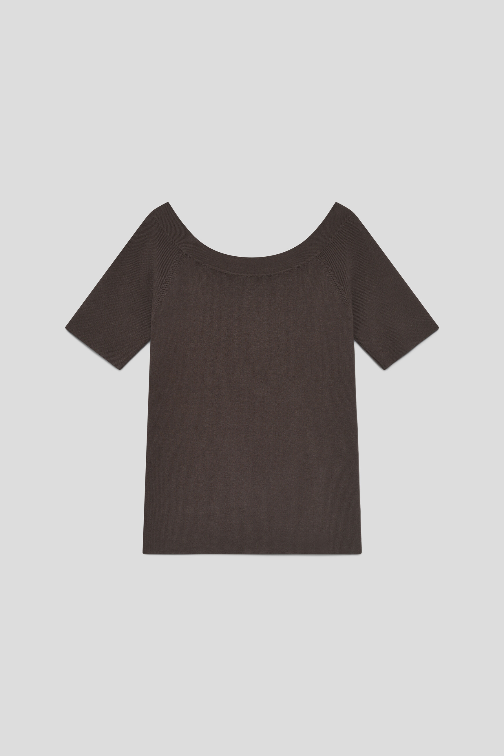 Pull malone fin &agrave; col bateau marron fonc&eacute; femme