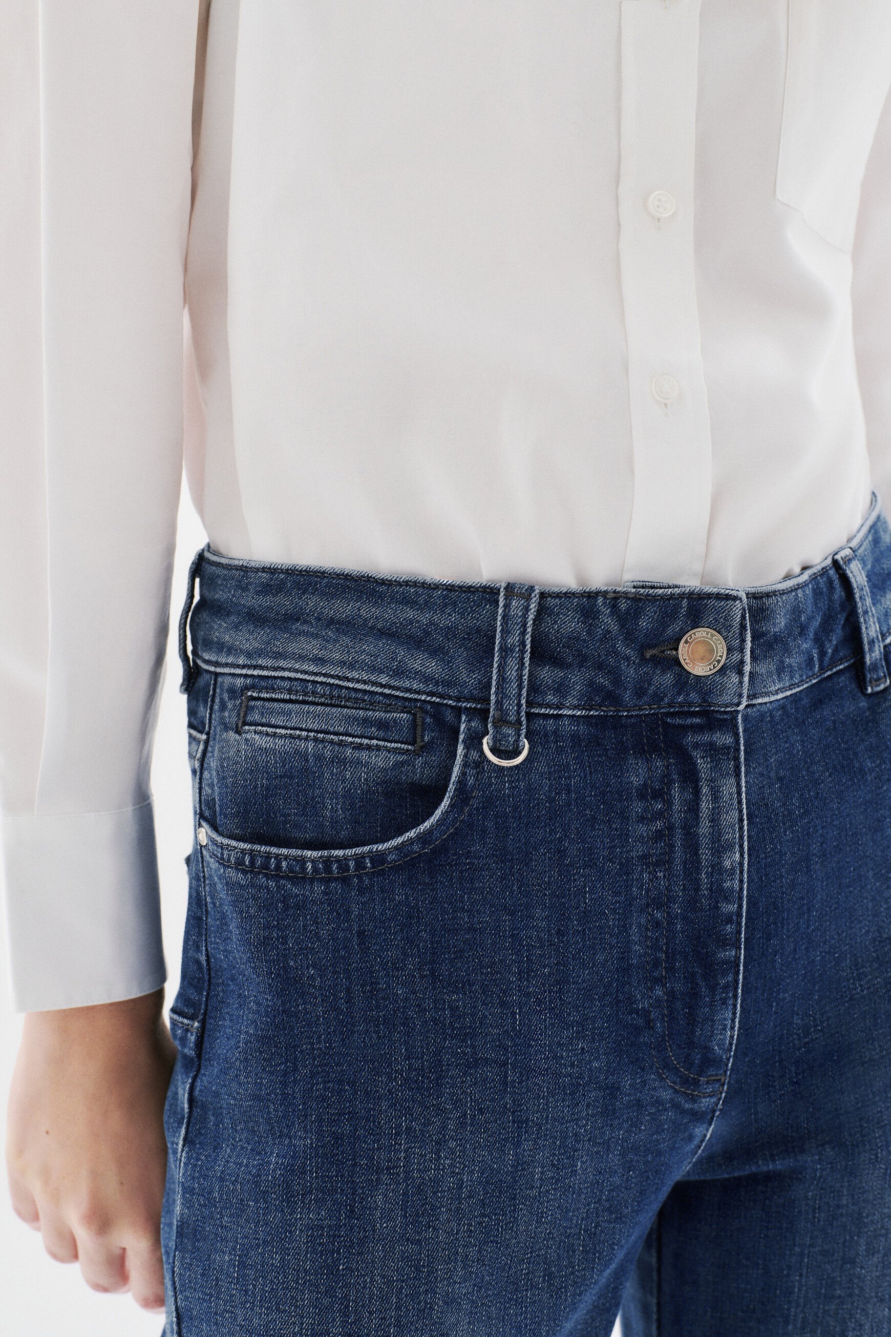 Pantalon Pcomelongjean2 denim stone femme