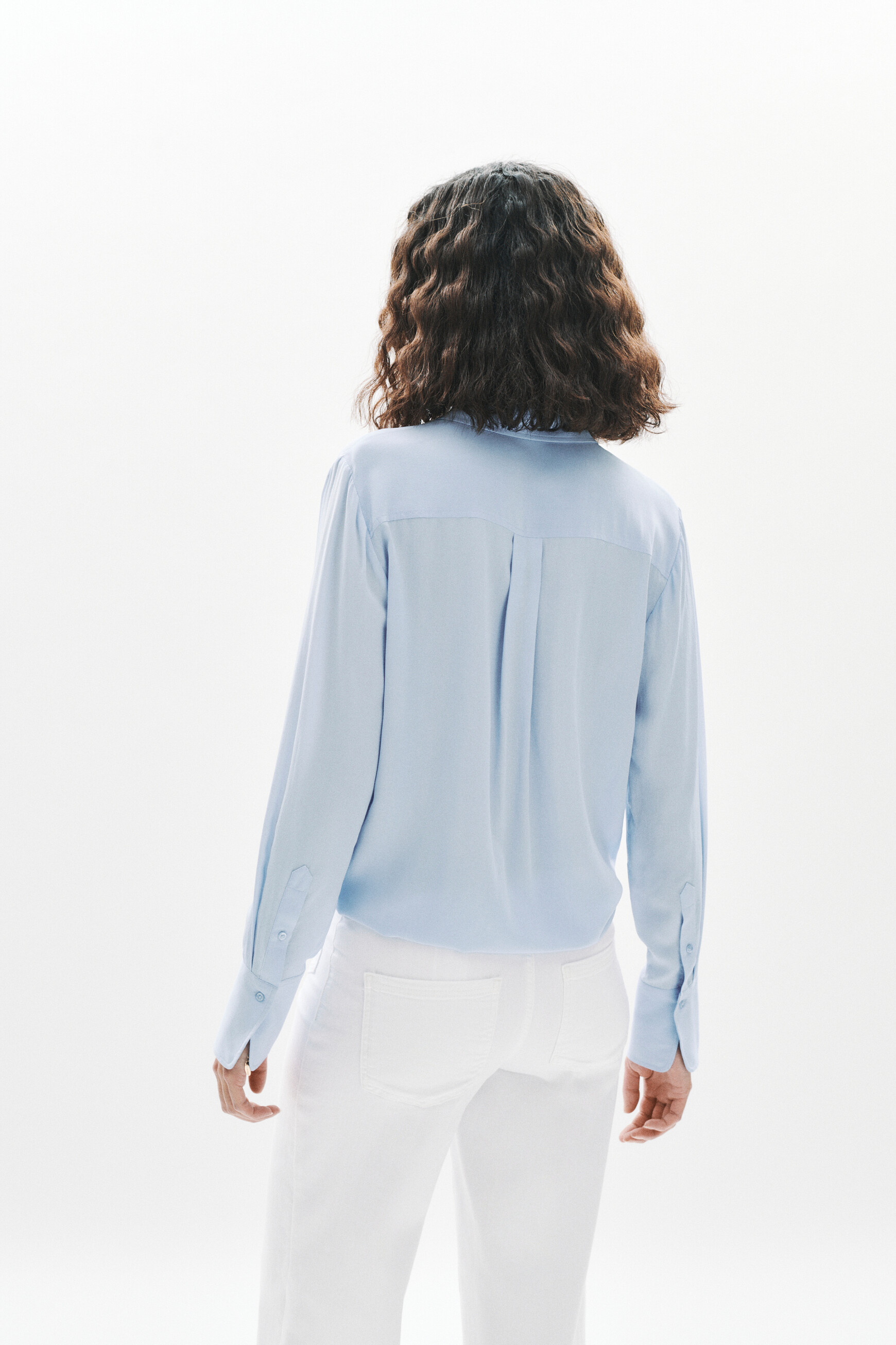 camisa calyson 100 seda azul cielo mujer Camisa Calyson 100% seda azul cielo mujer