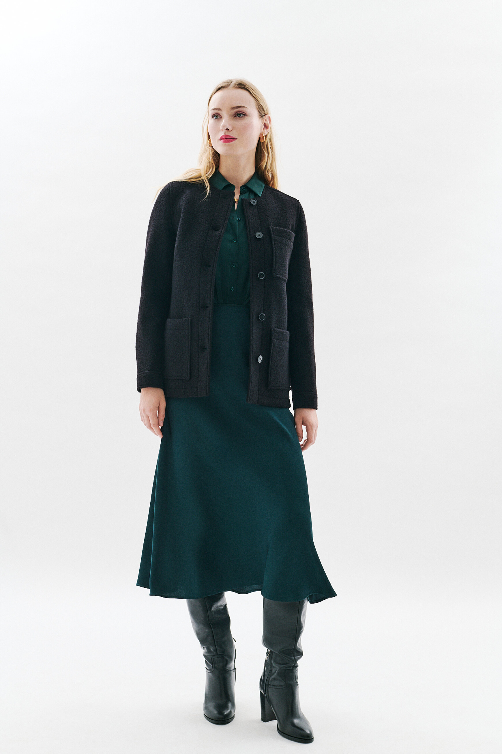 Jacke Vaillance aus 100 % Wolle schwarz damen