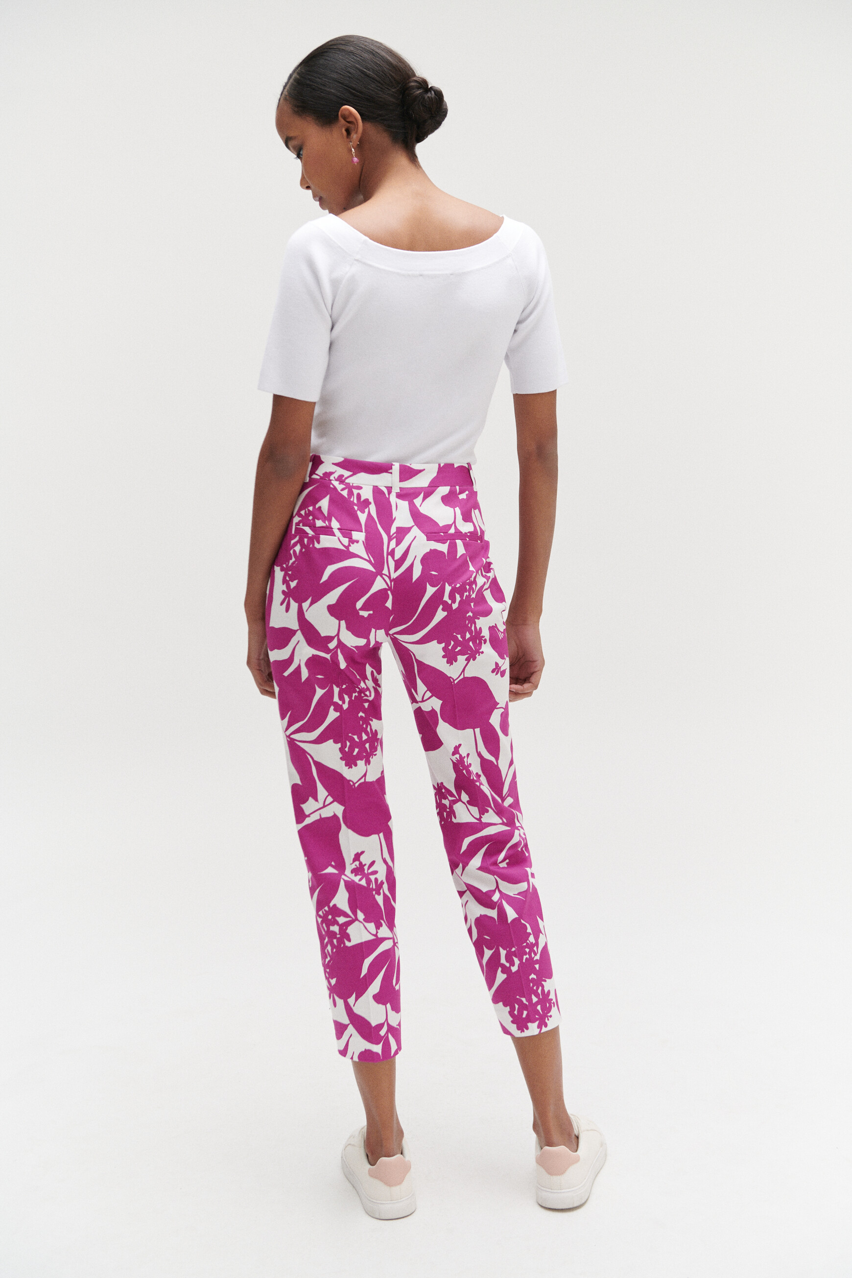 pantalon gab fleuri violet femme Pantalon gab fleuri violet femme