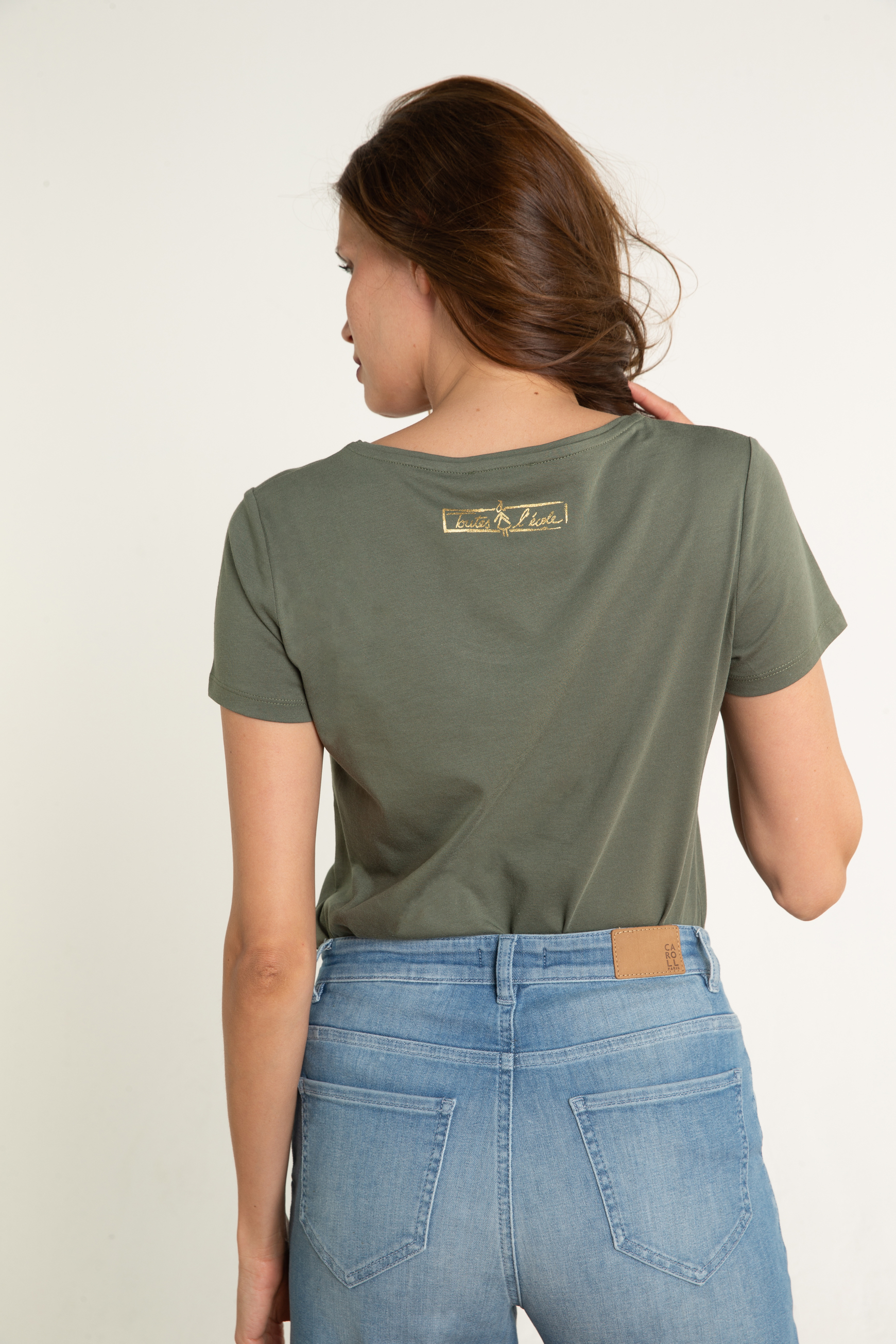 T shirt Jamelia vert kaki femme