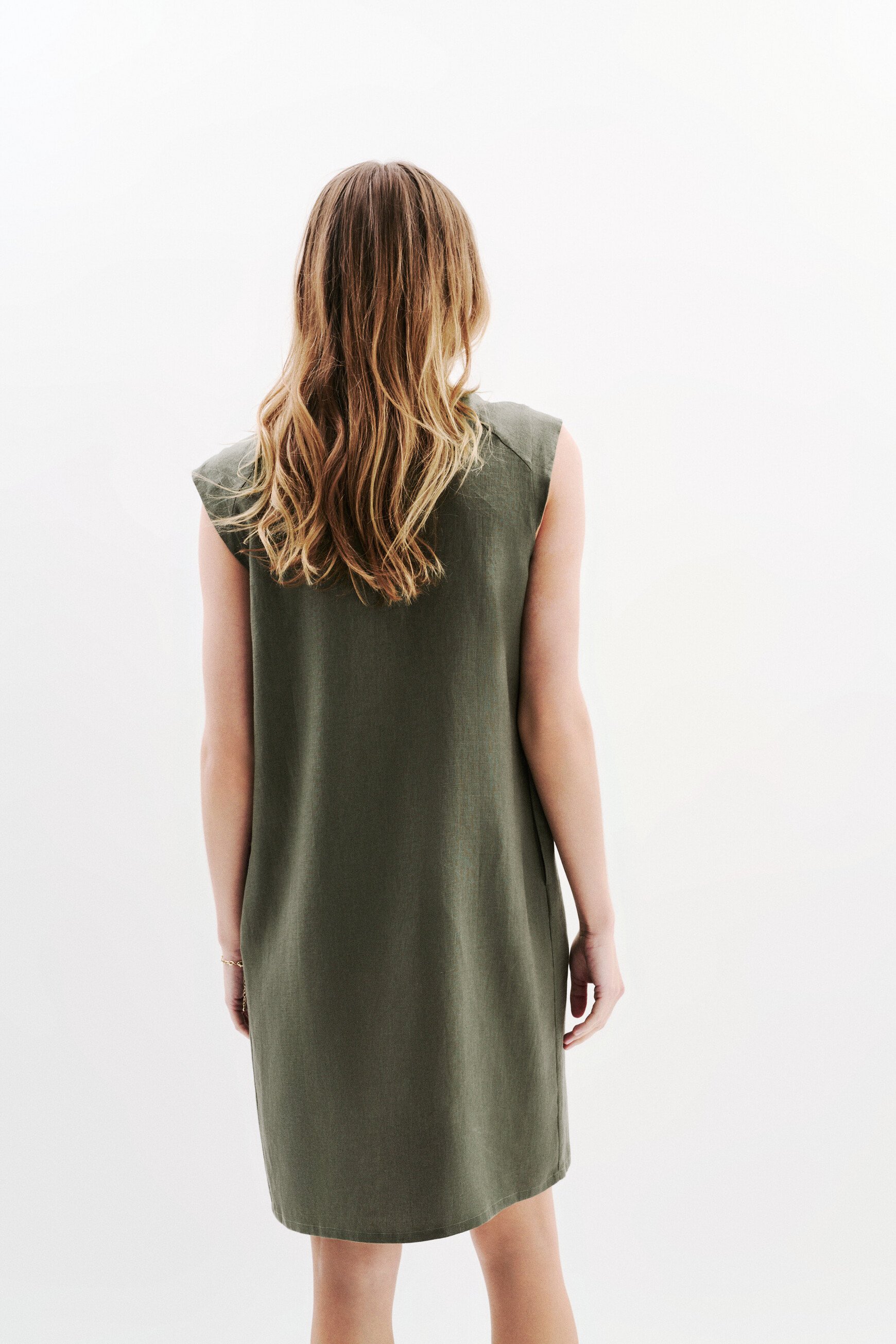 robe pamela 100 lin vert kaki femme robe pamela 100% lin vert kaki femme