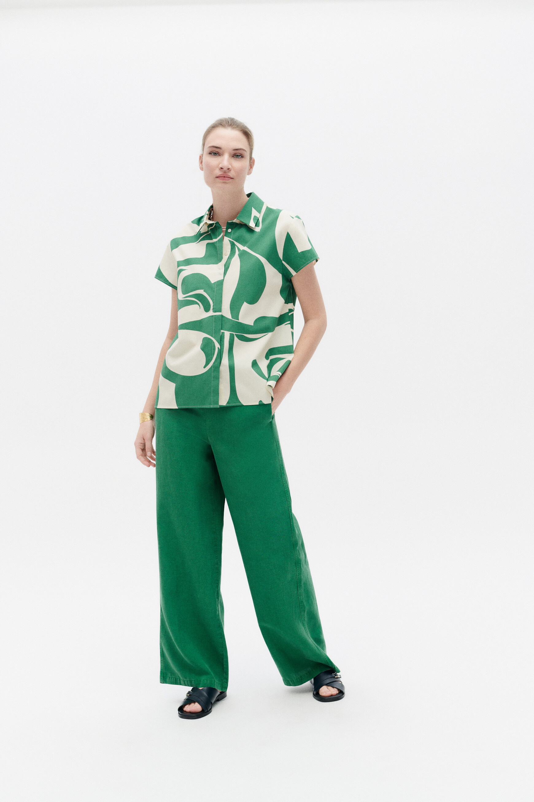 chemisier canemone vert menthe femme Chemisier canemone vert menthe femme