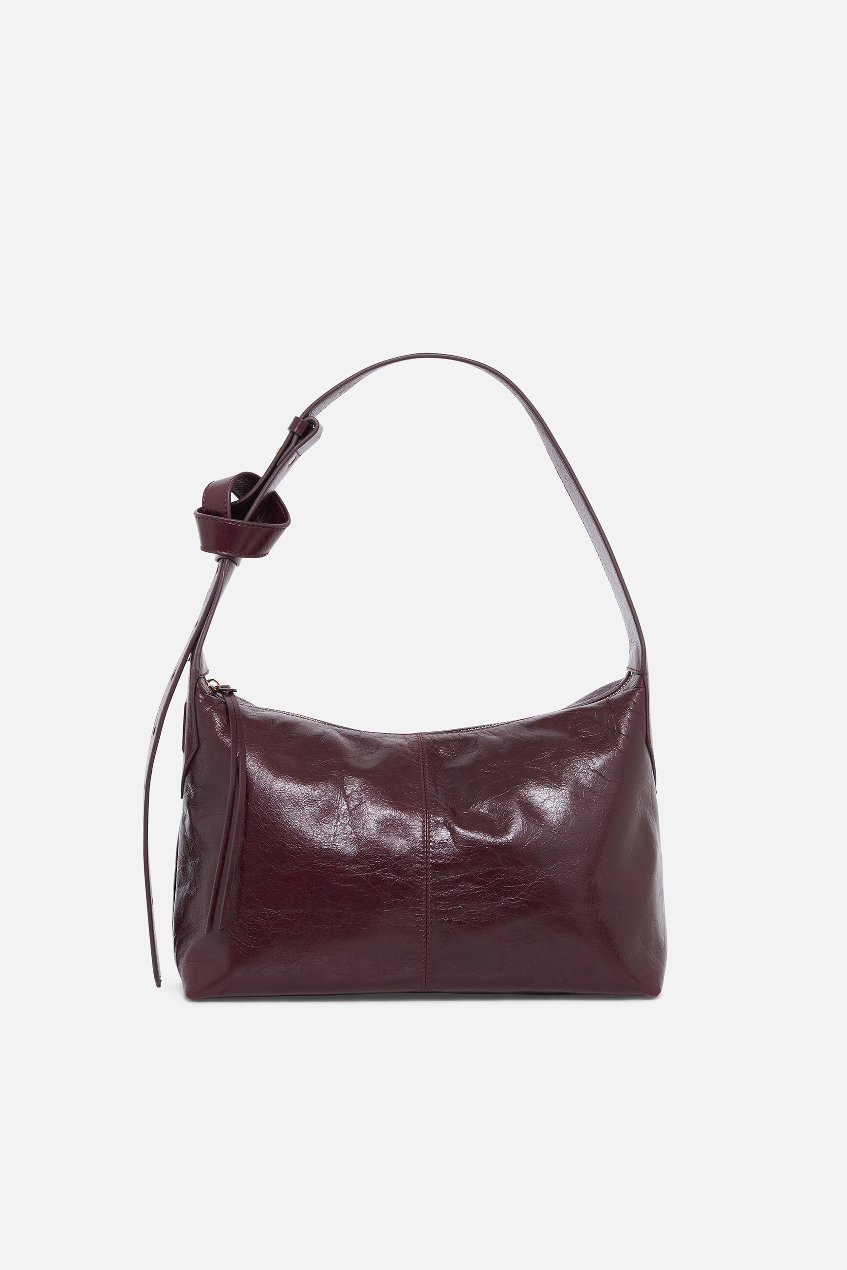 Sac Soane en cuir naturel bordeaux femme