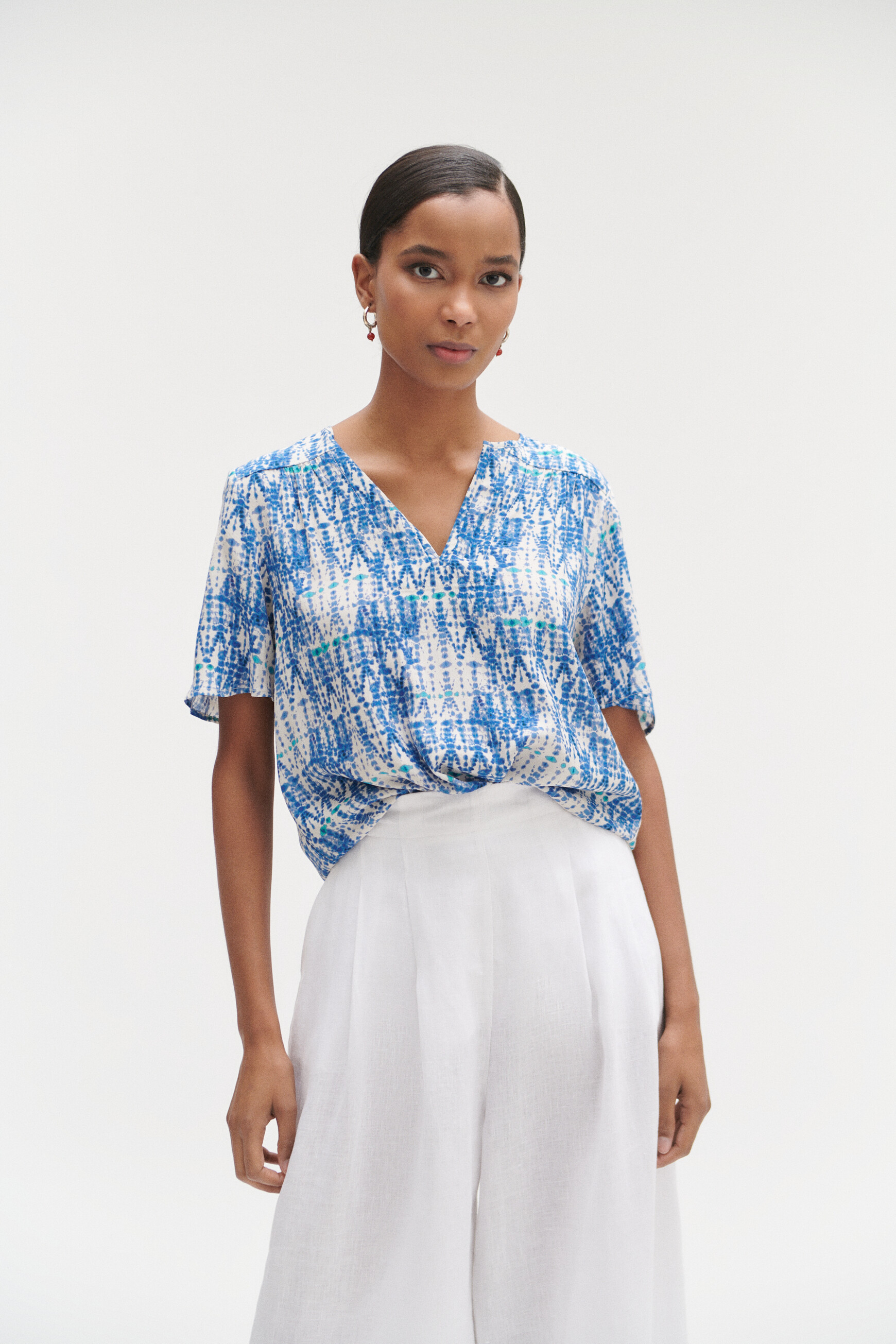 blouse tie and dye bleu femme Blouse tie and dye bleu femme