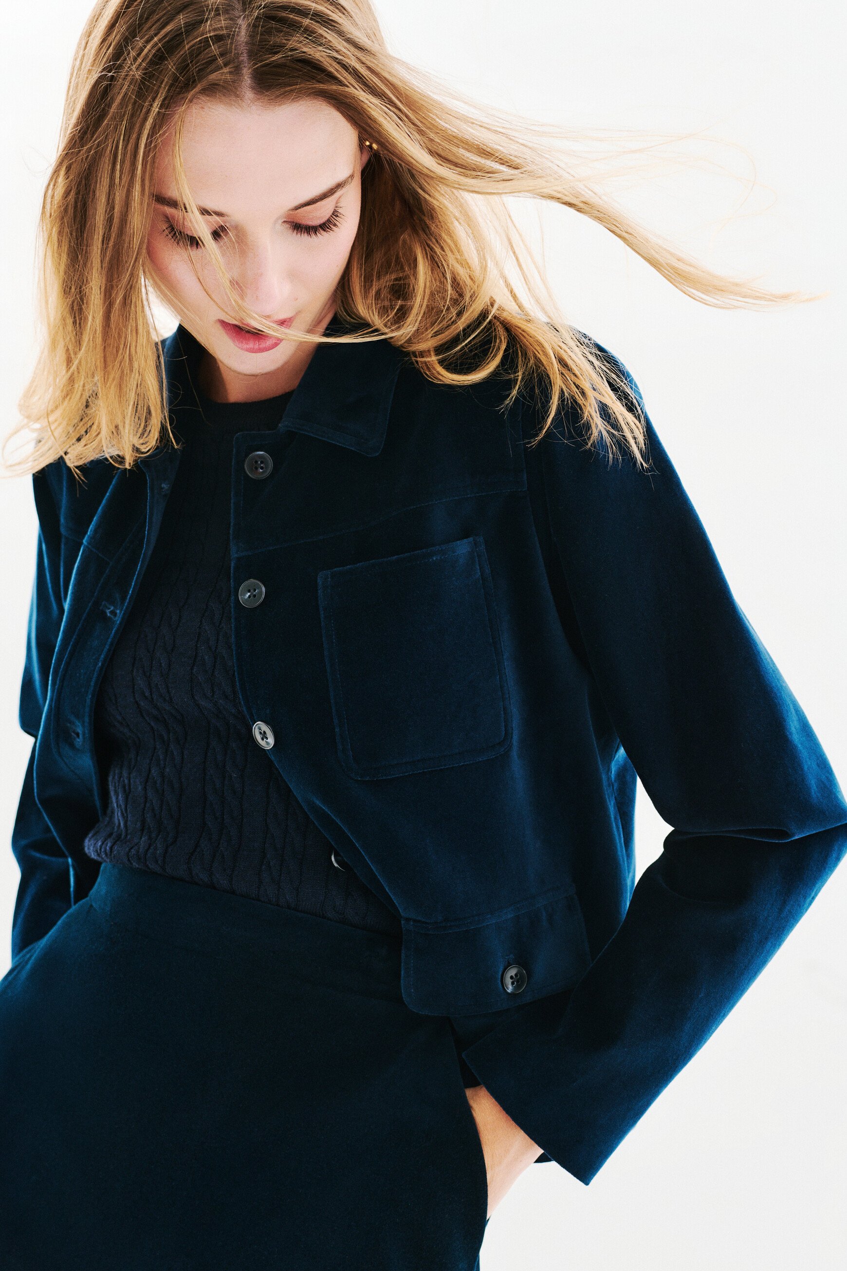 Veste Vminatavelours bleu marine femme