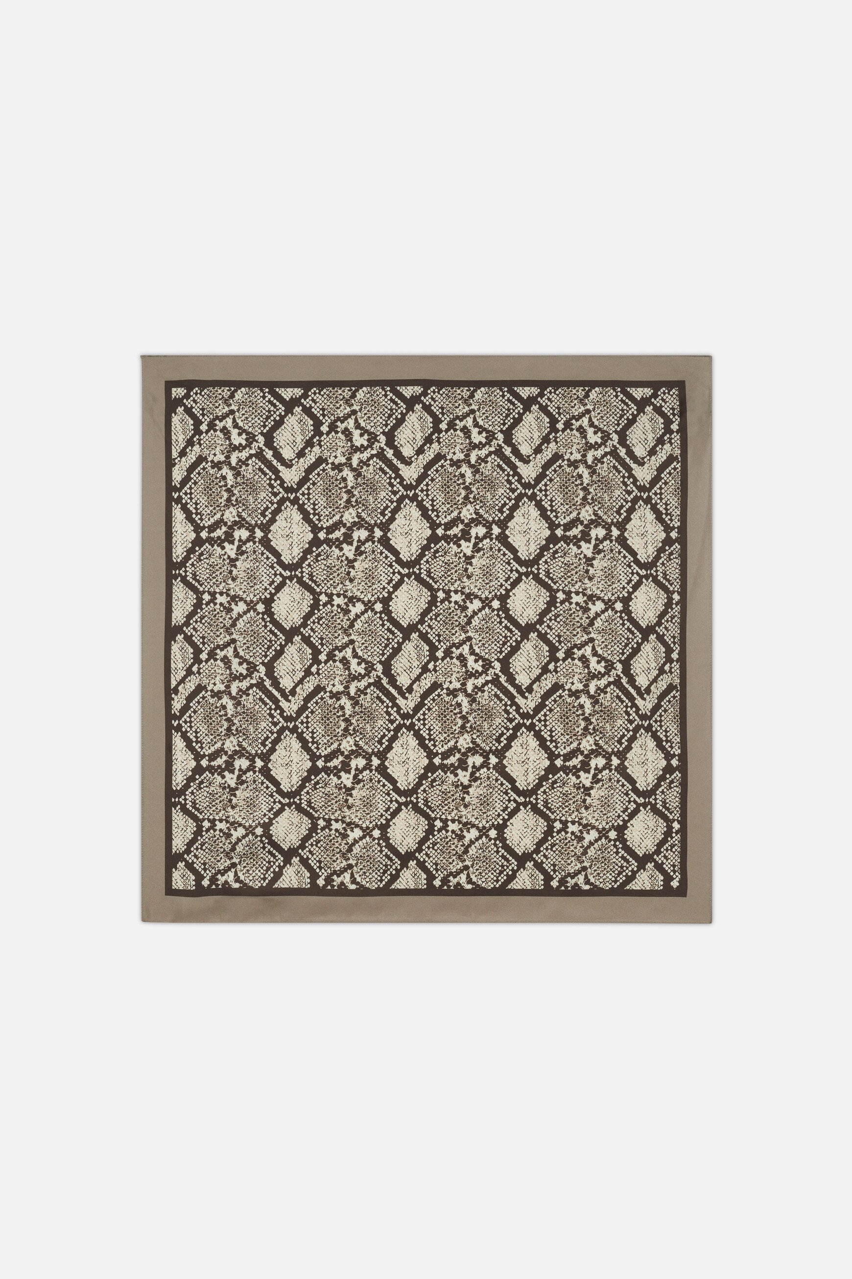 Foulard Lesnake 100% seta grigio talpa donna
