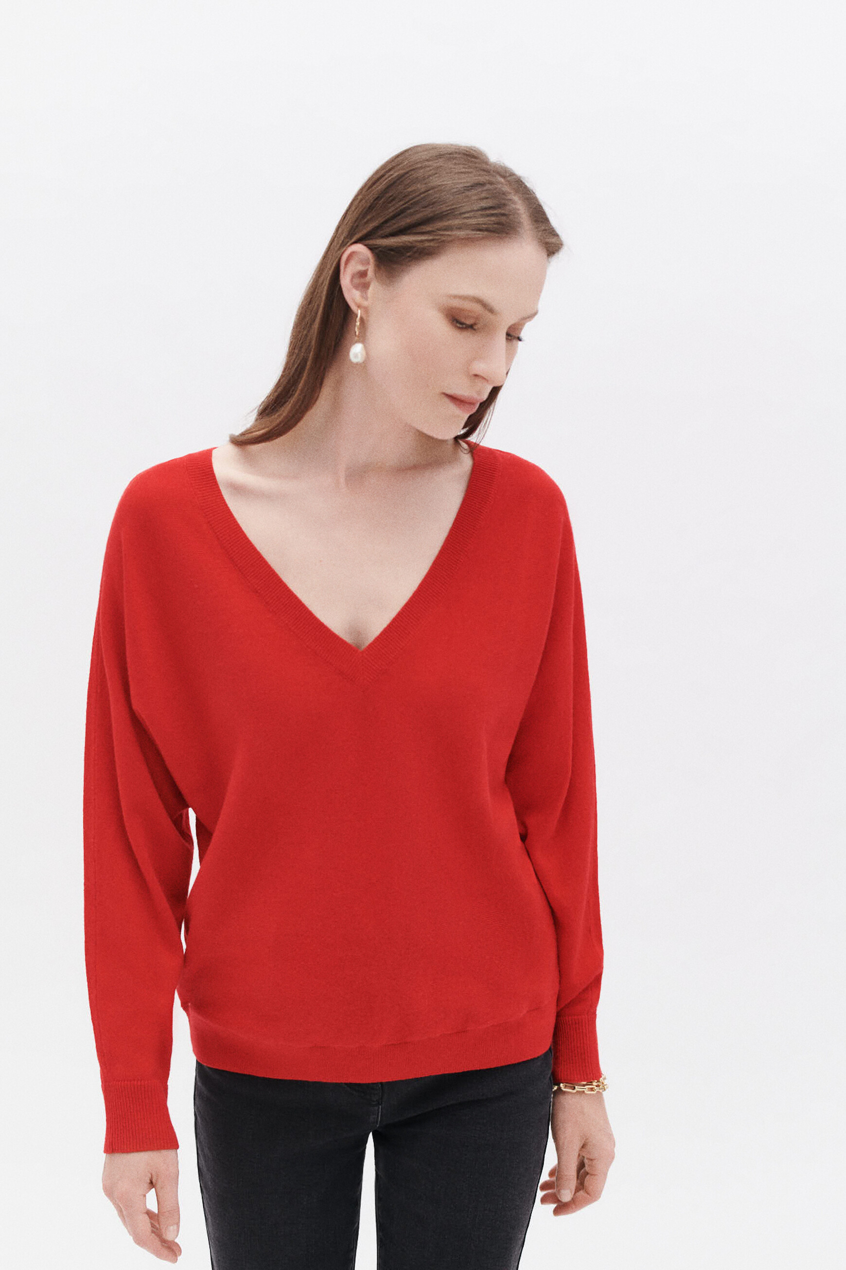 Pull femme rouge Indien