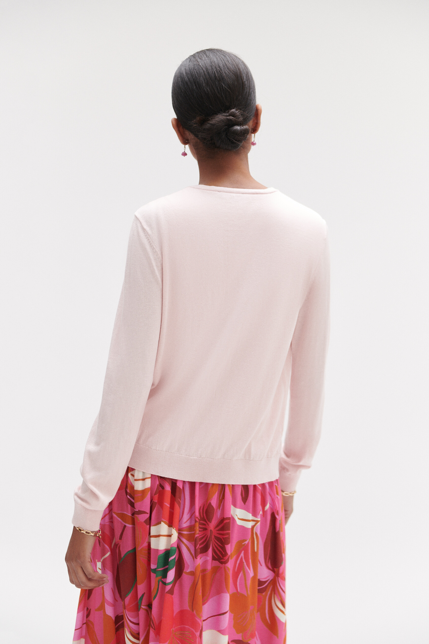 gilet ava a details colores rose clair femme Gilet ava à détails colorés rose clair femme