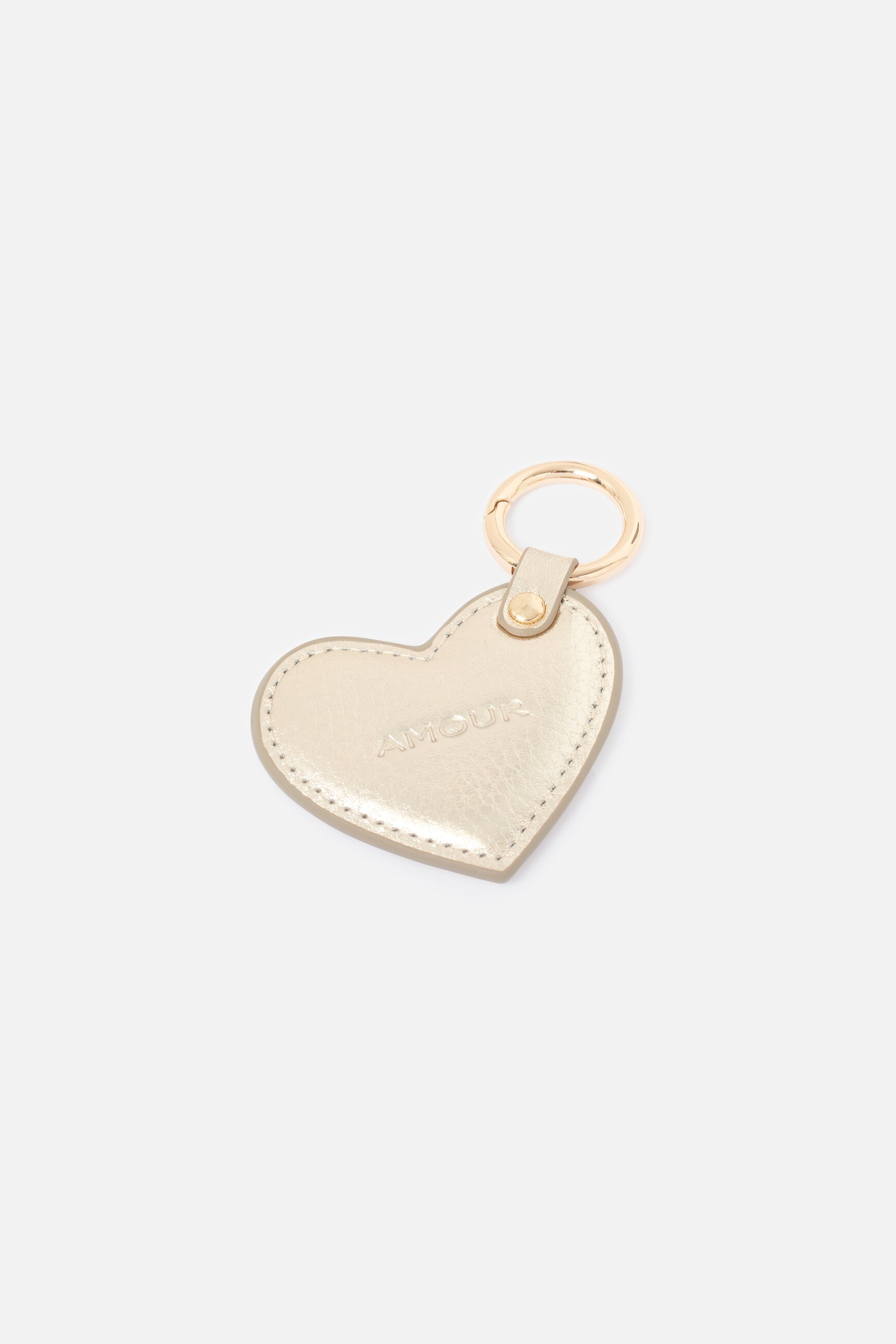 Silove keyring in natural leather gold woman
