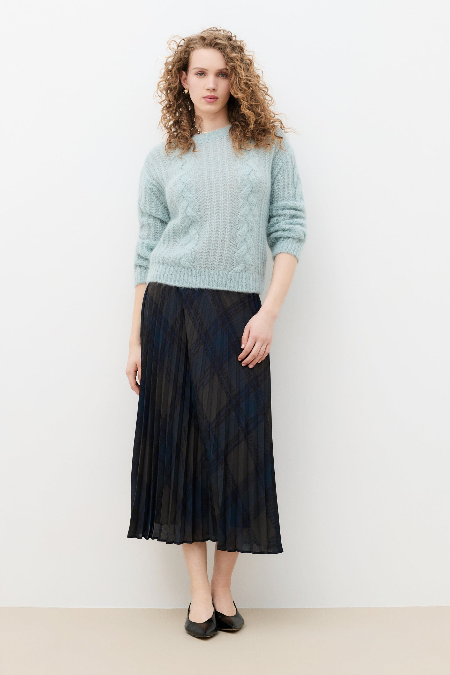 Pull Mleandro bleu gris femme
