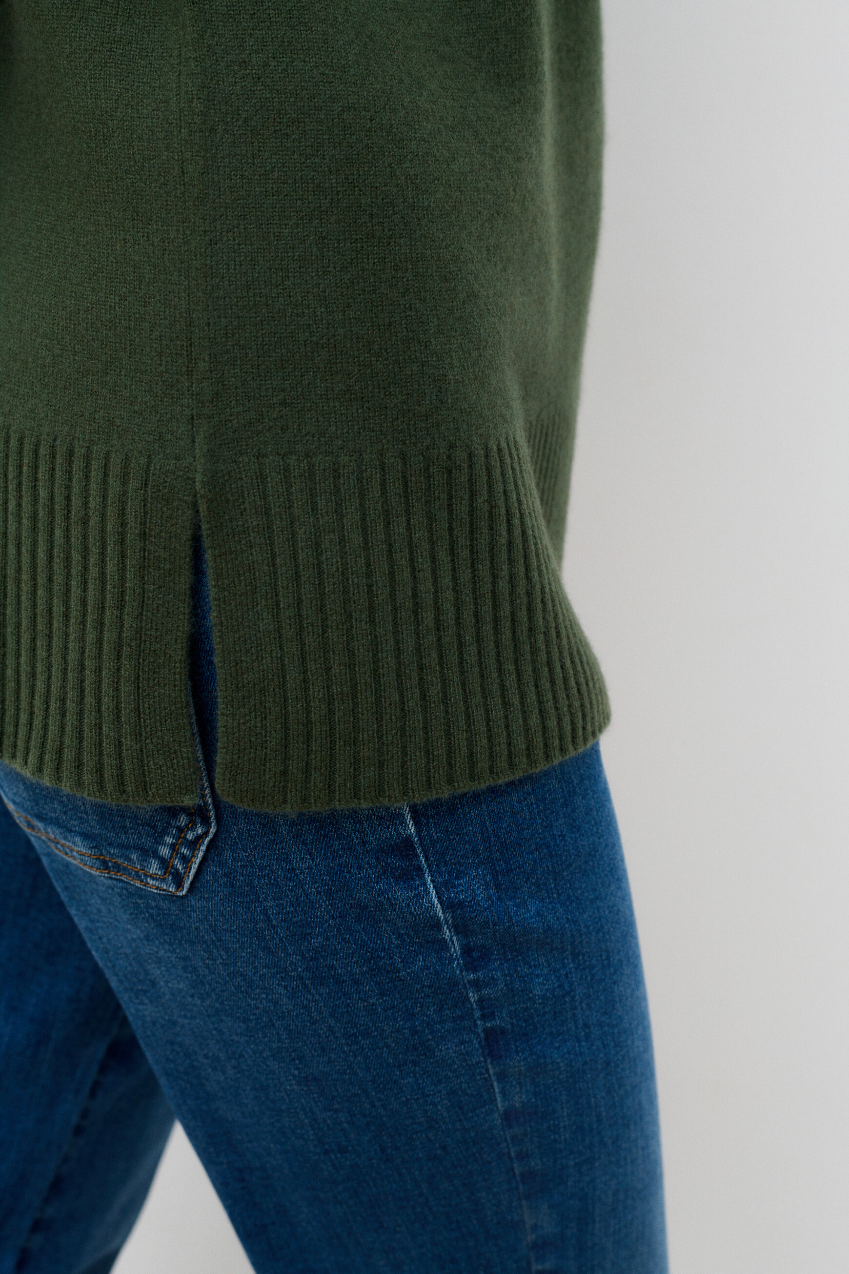 Mfrank sweater 100% cashmere khaki green woman