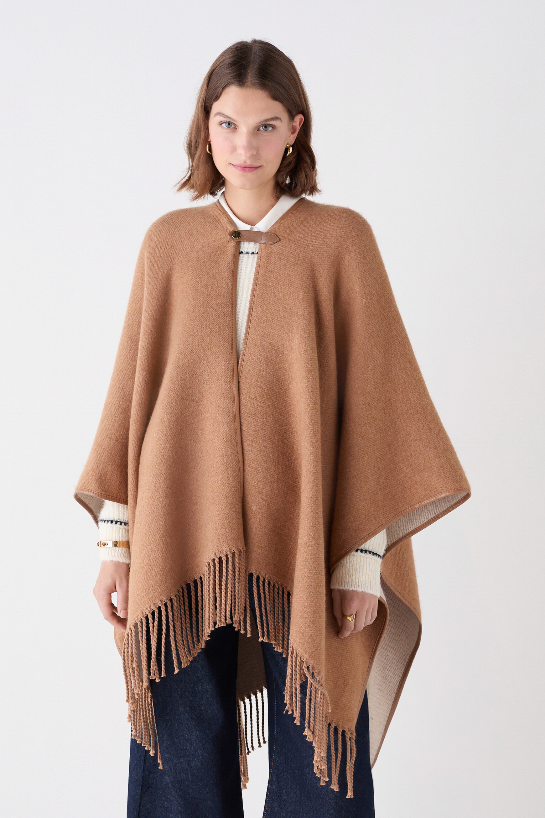 poncho heve camel femme Poncho heve camel femme