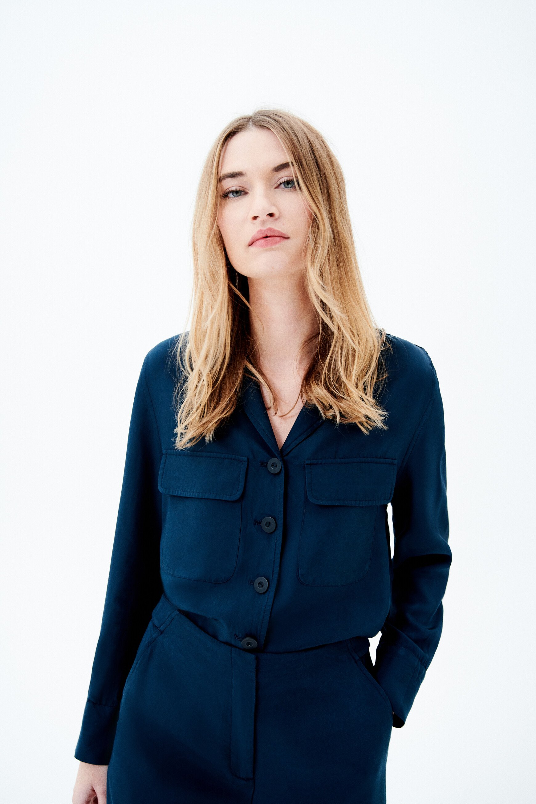 clyde shirt petrol blue woman