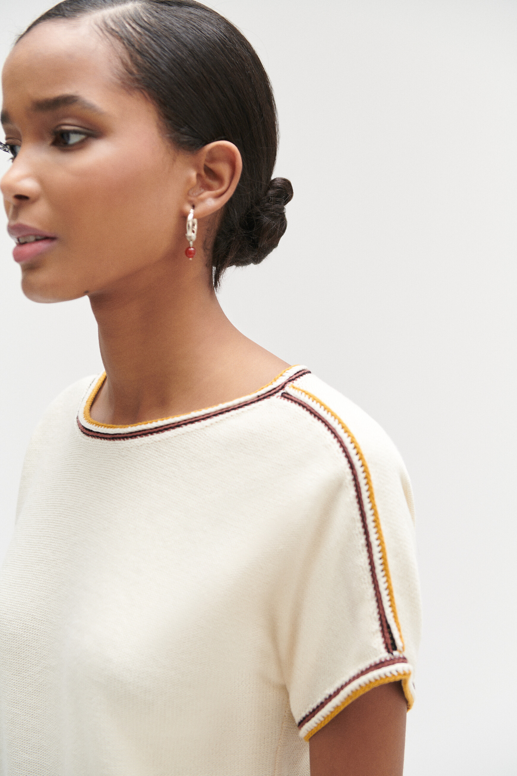 pull maxine a details tresses ivoire femme Pull maxine à détails tressés ivoire femme