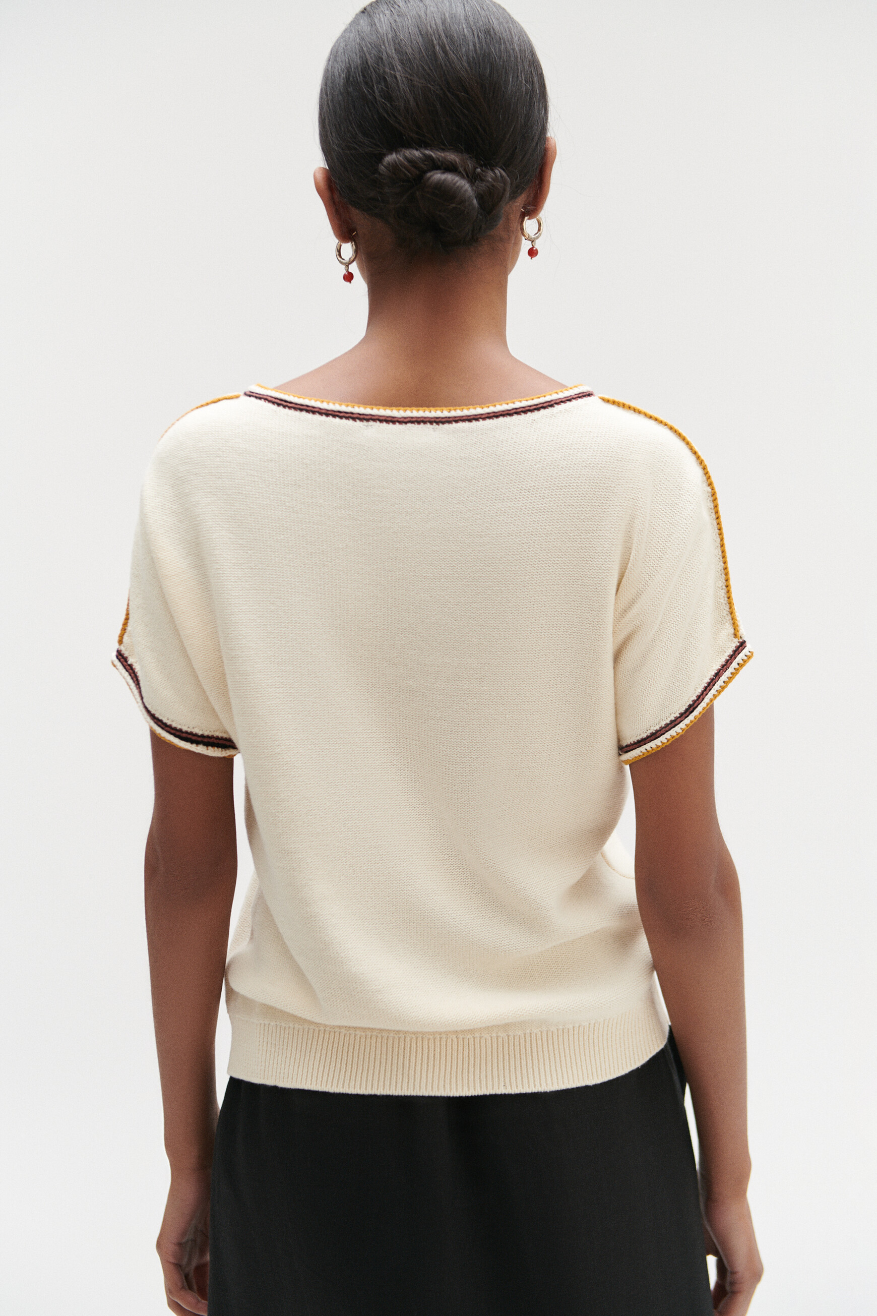 pull maxine a details tresses ivoire femme Pull maxine à détails tressés ivoire femme