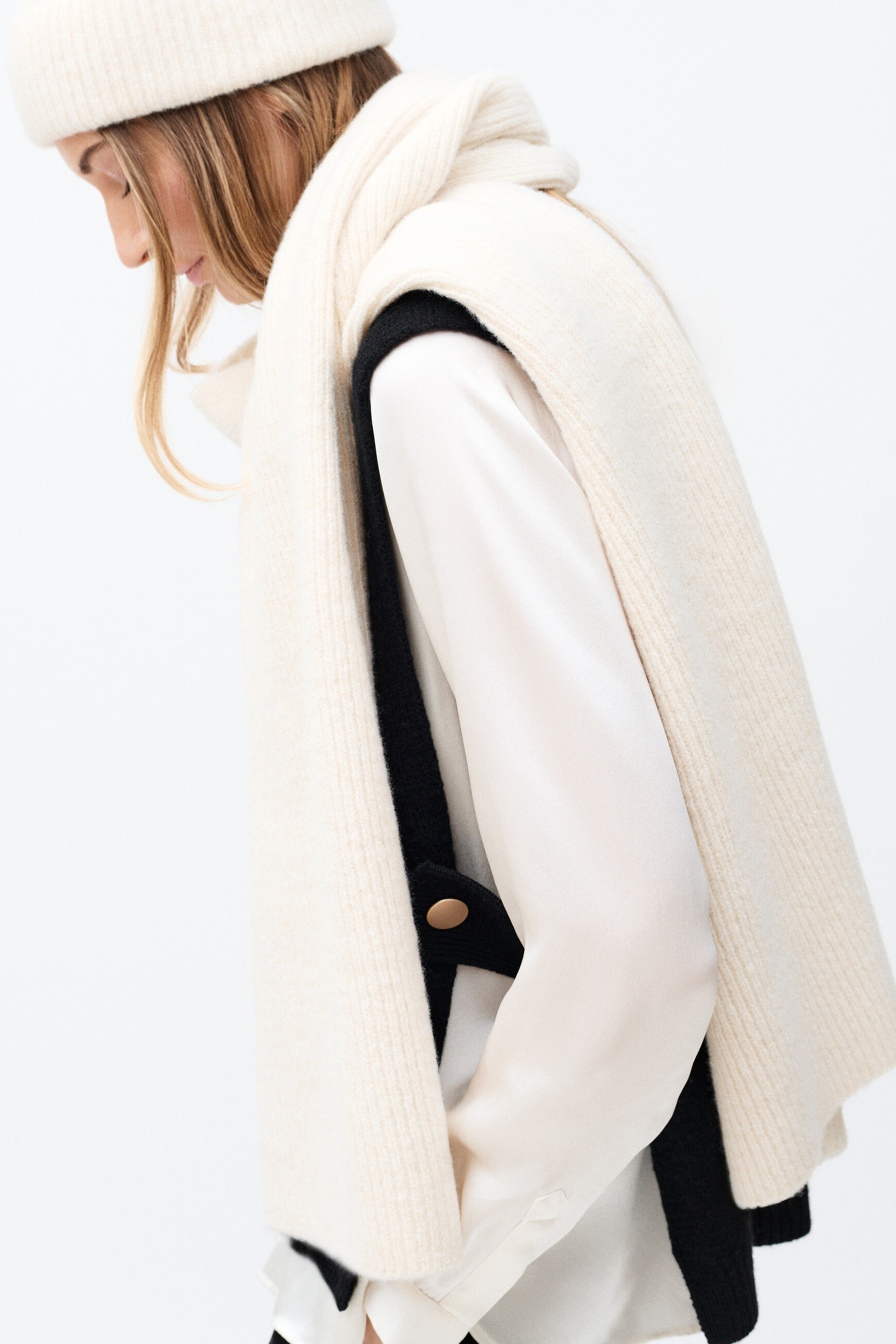 Sjaal Meluxa creme vrouw