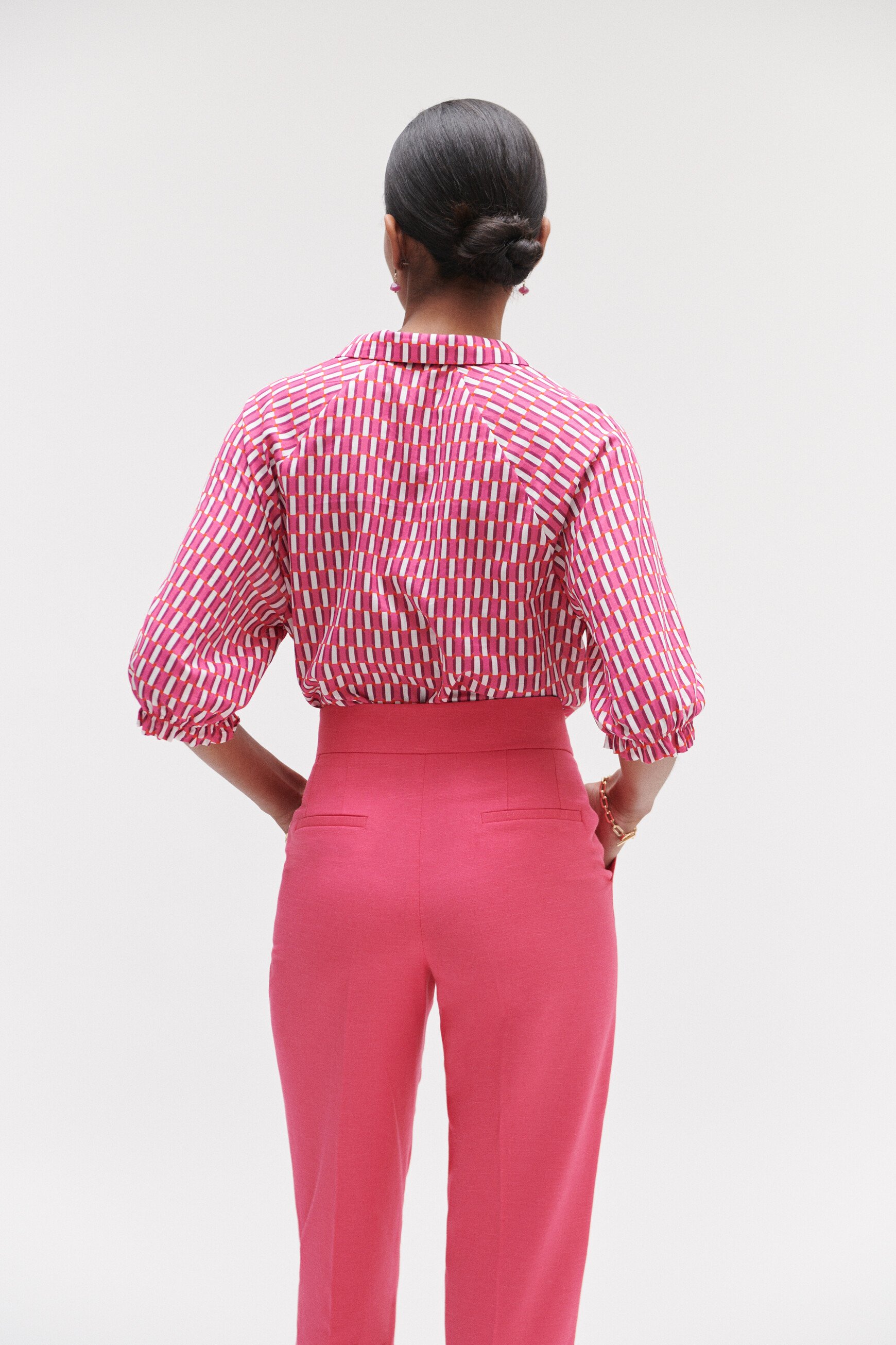 Bluse Zebra mit grafischem Muster fuchsienrot damen