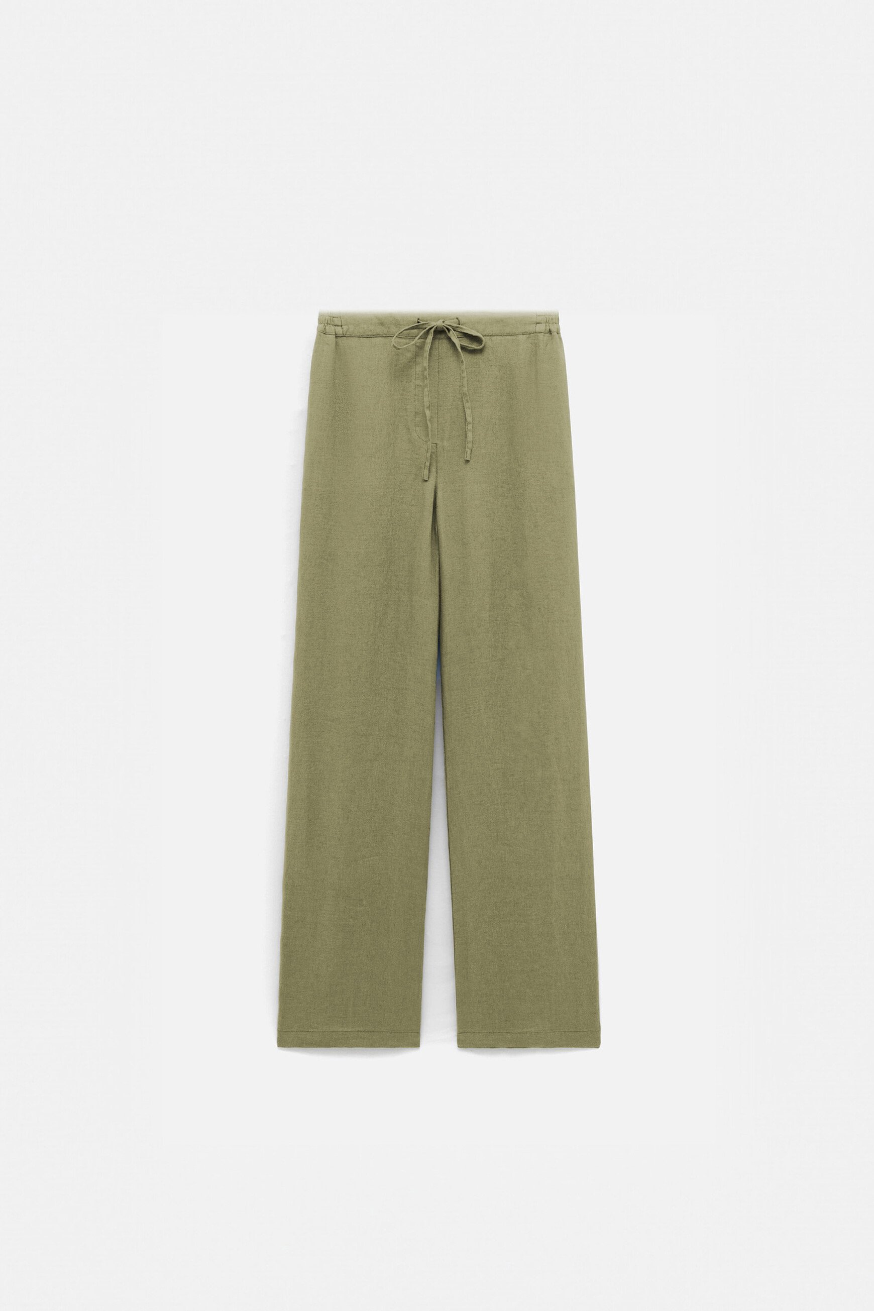 Pigment trousers 100% linen khaki green woman