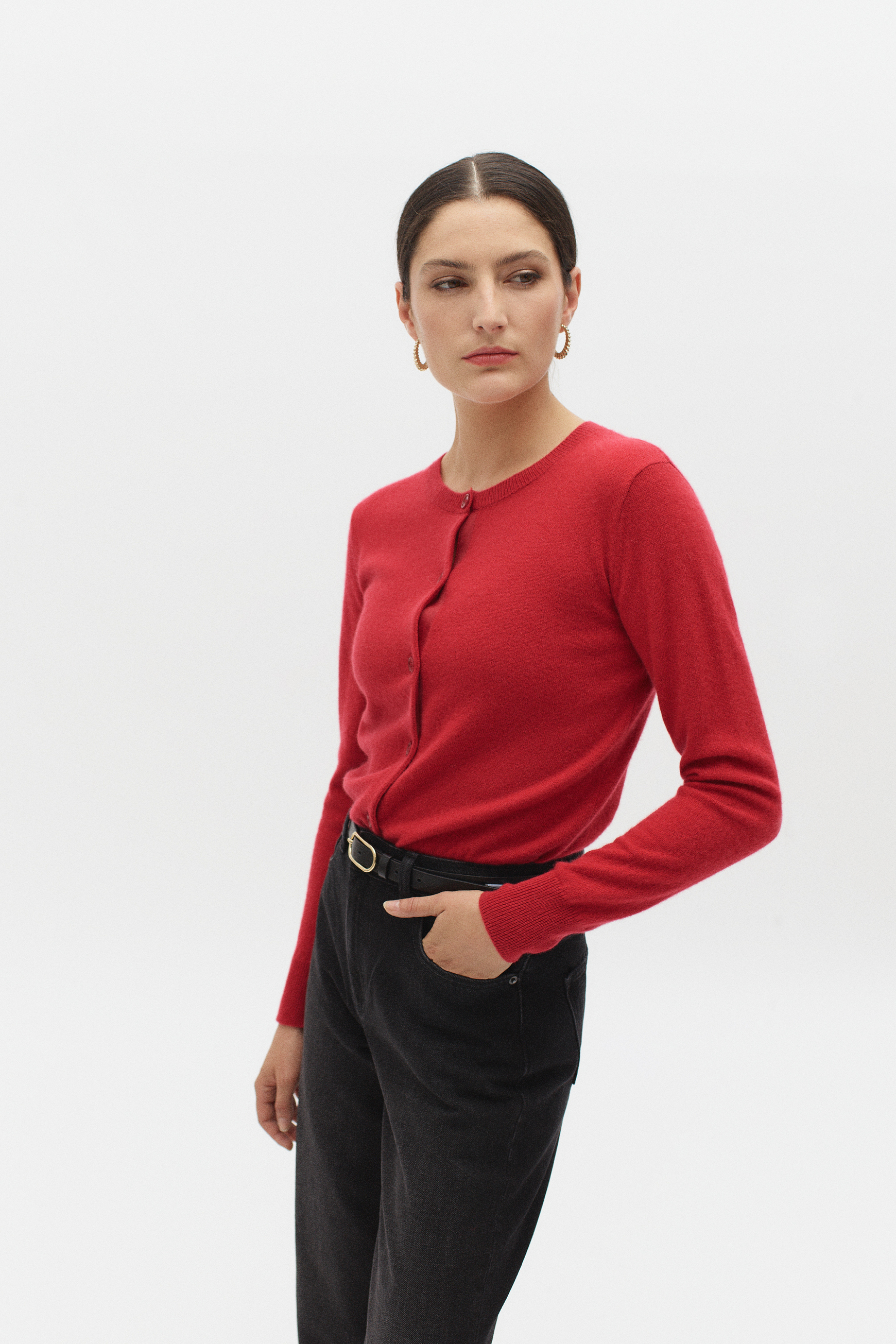 gilet caroline 100 cachemire rouge femme gilet caroline 100% cachemire rouge femme