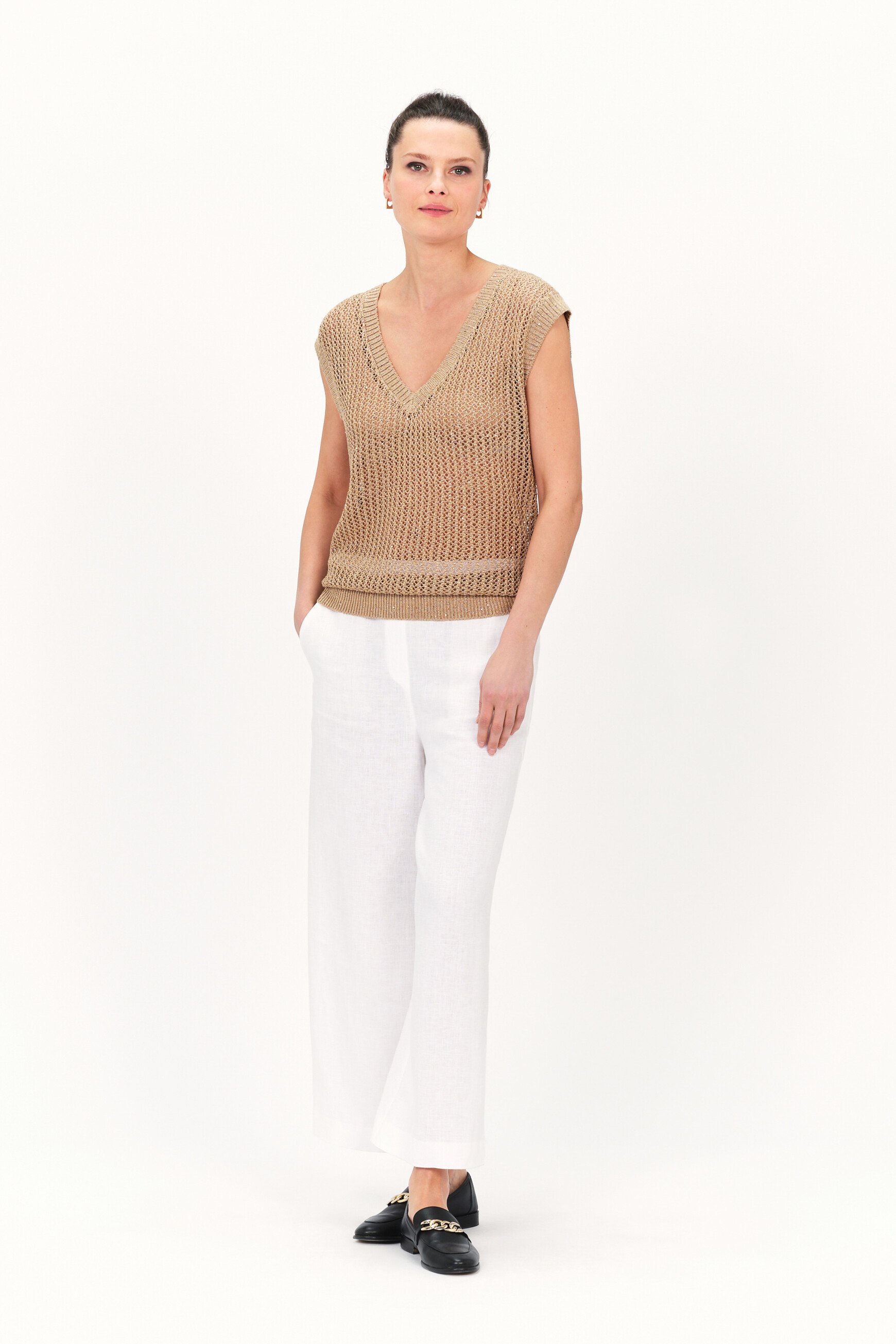 Pull manhattan couleur or femme