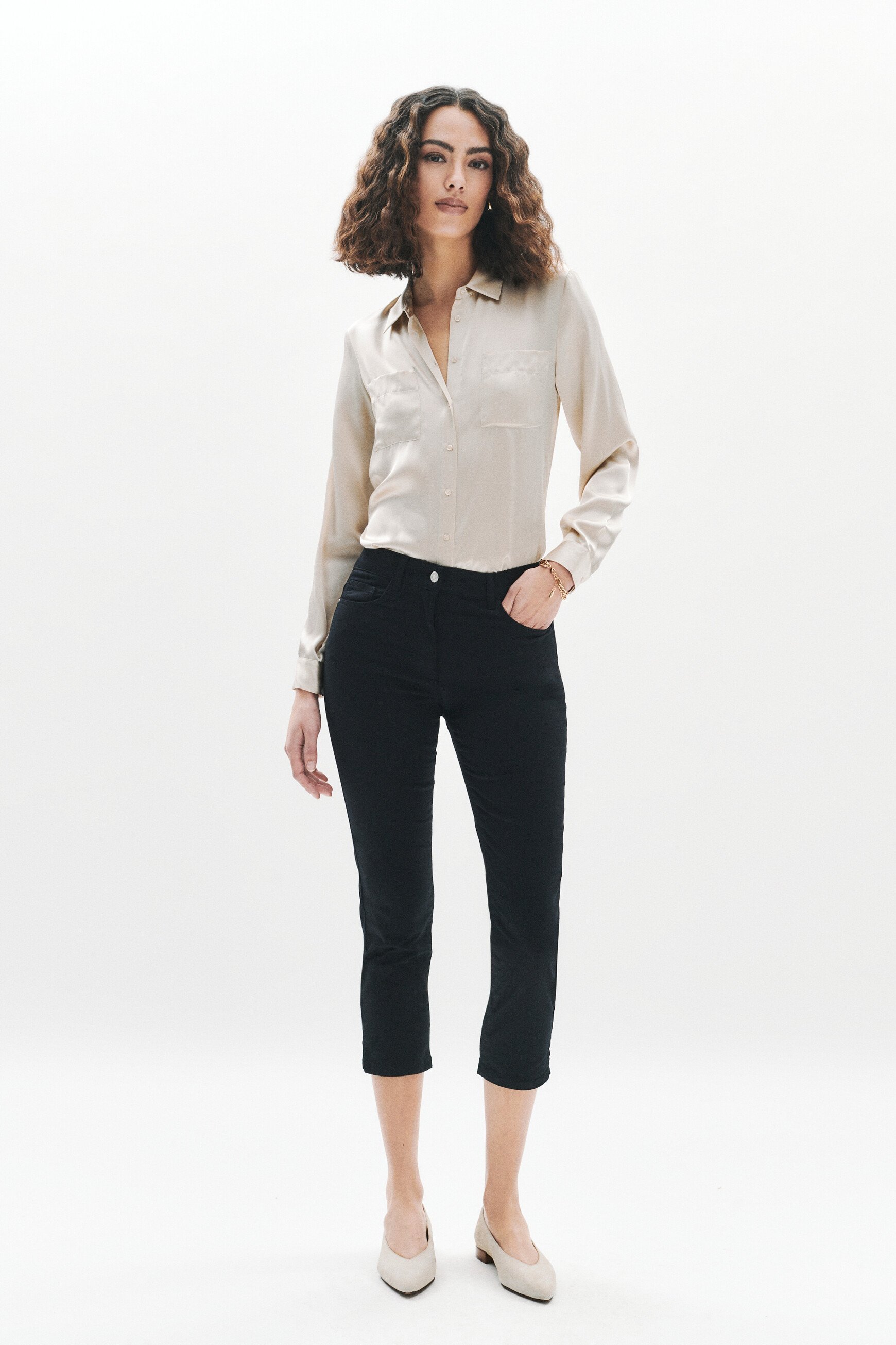 Pantalón pirata mason negro mujer