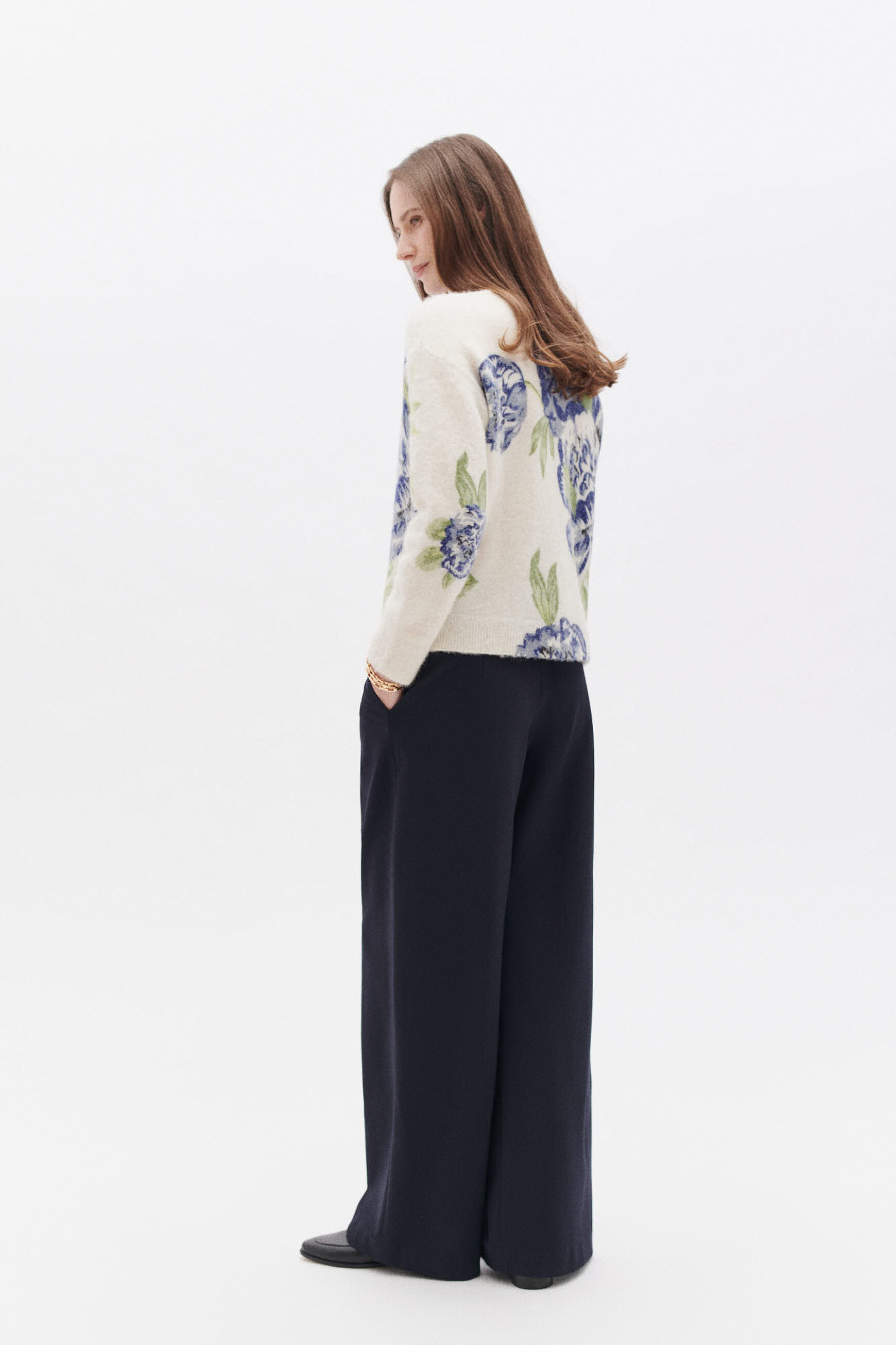 pantalon principe bleu marine femme Pantalon principe bleu marine femme