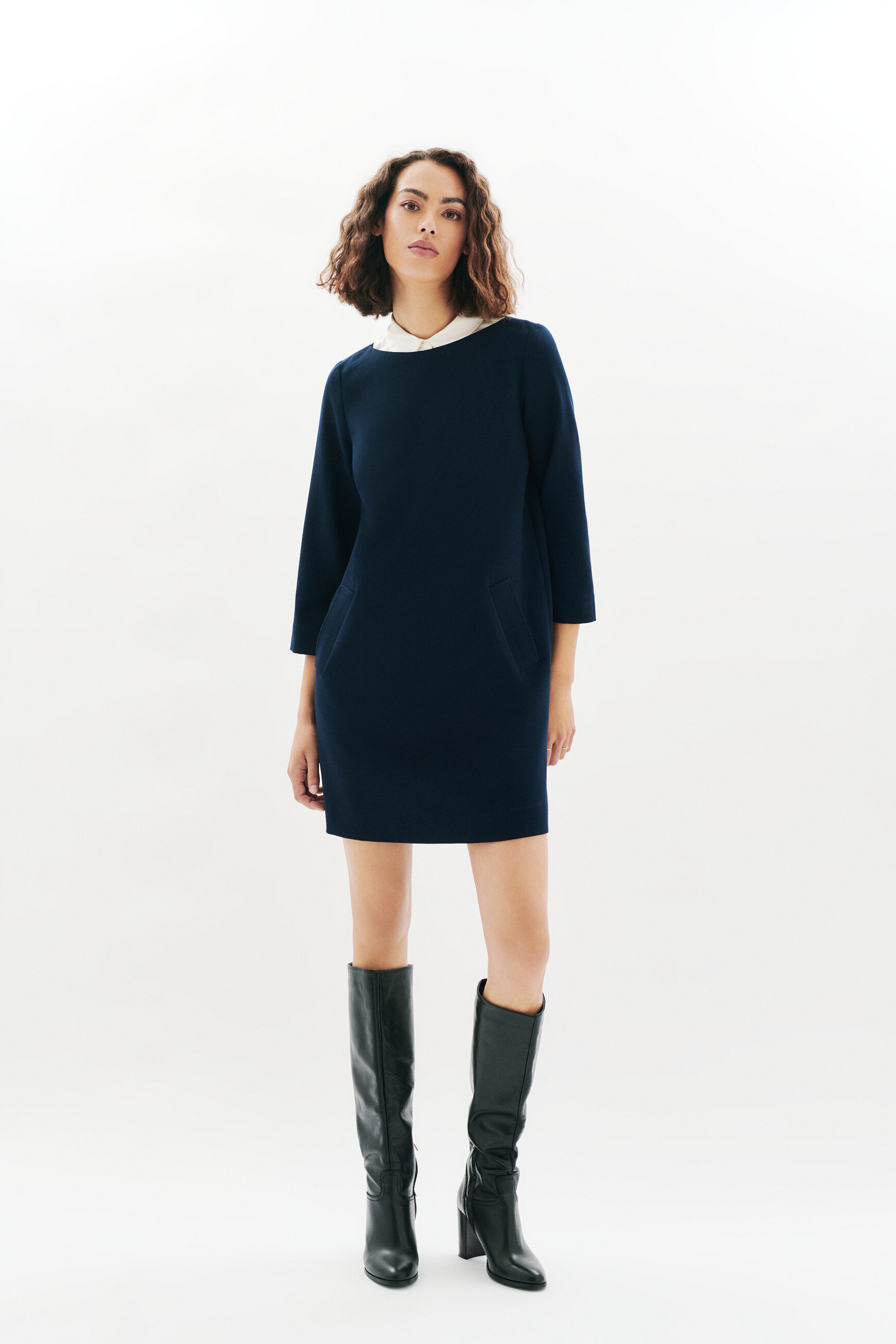 Robe Rlaura bleu marine femme