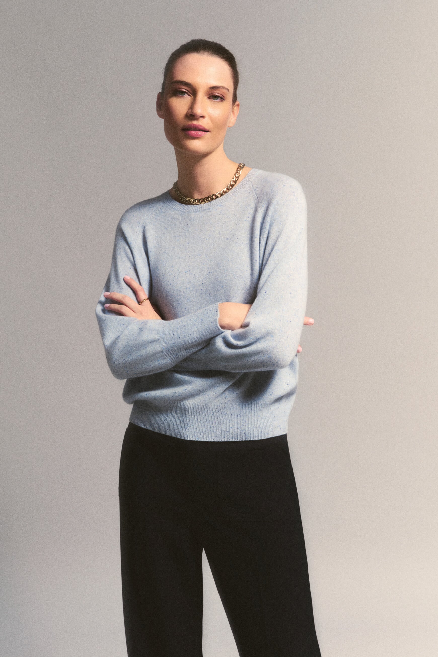 Mlottie sweater 100% cashmere sky blue woman