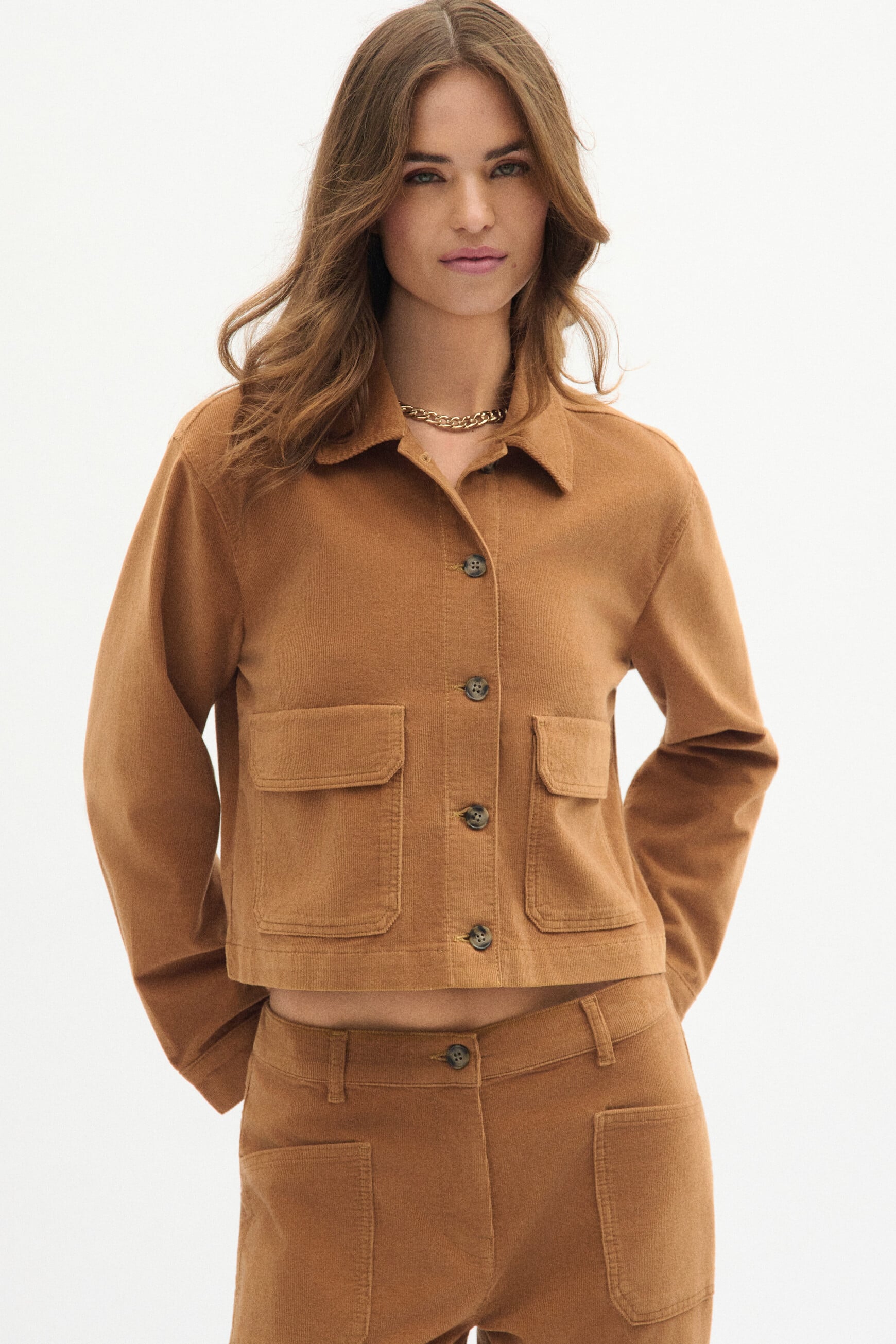 Pantalon Pygmalionvelours camel femme