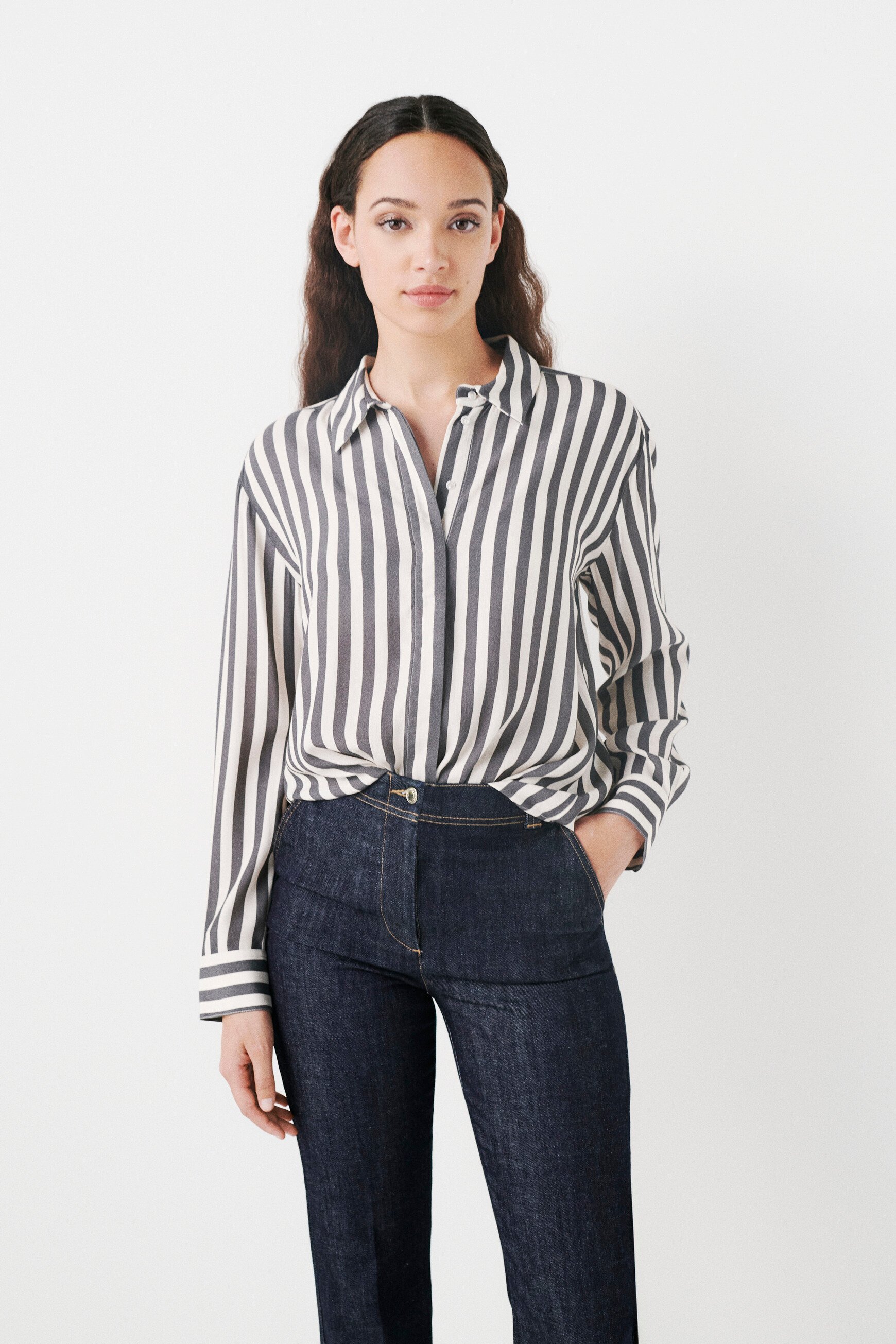 Chemise caby gris foncé femme