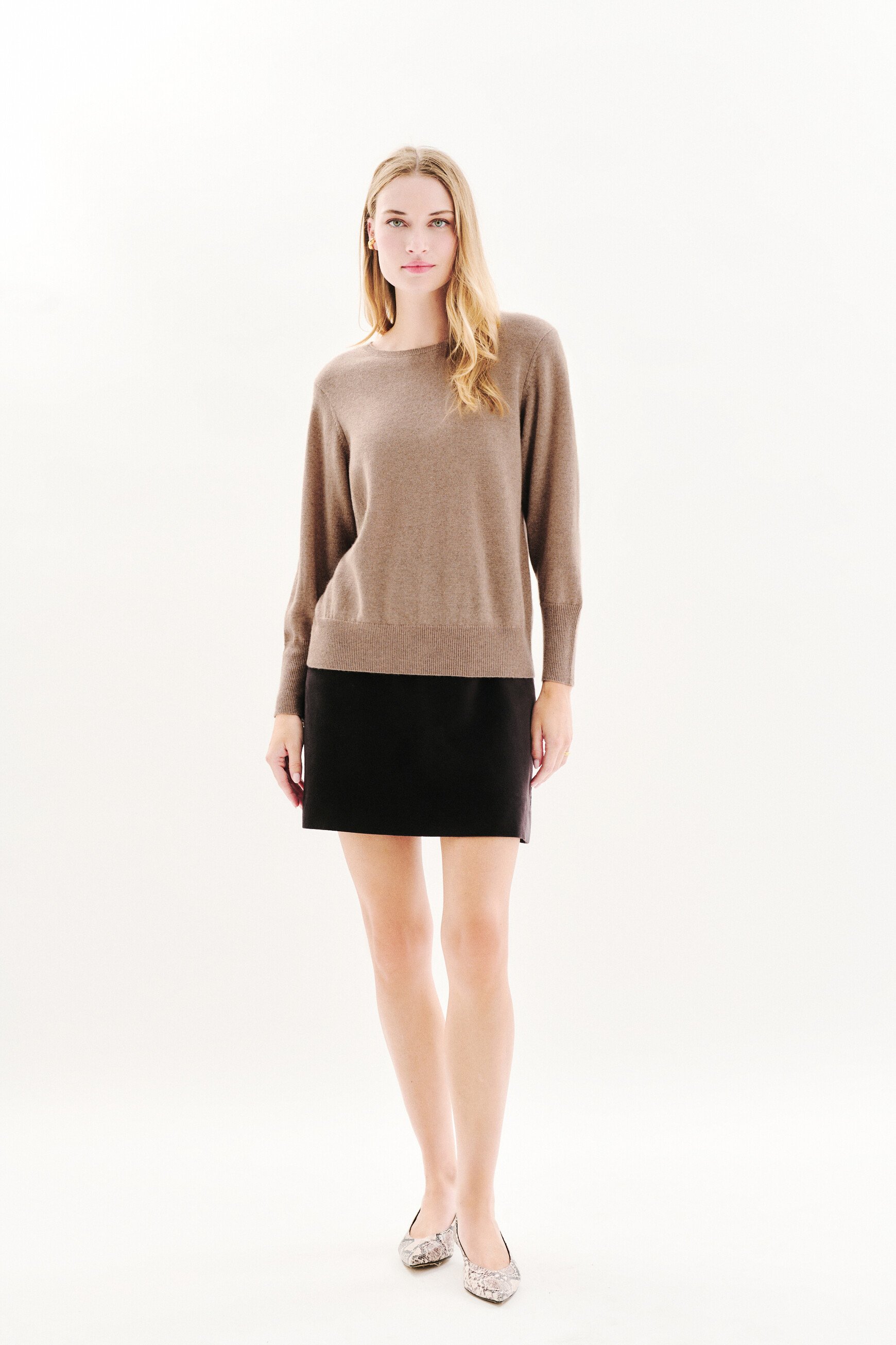 Pull Mchelsealu marron clair femme