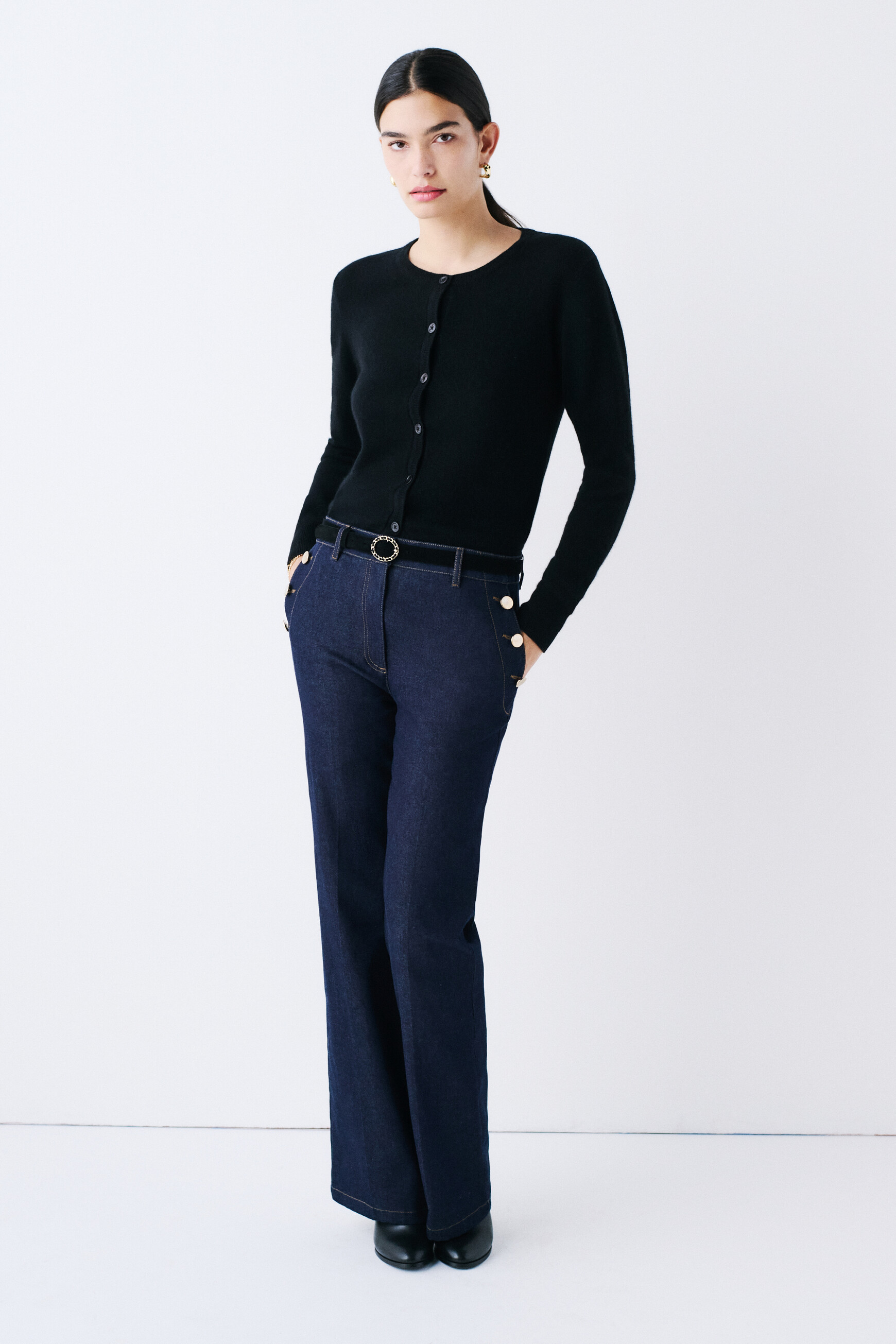 mcaroline 100% cashmere cardigan black woman