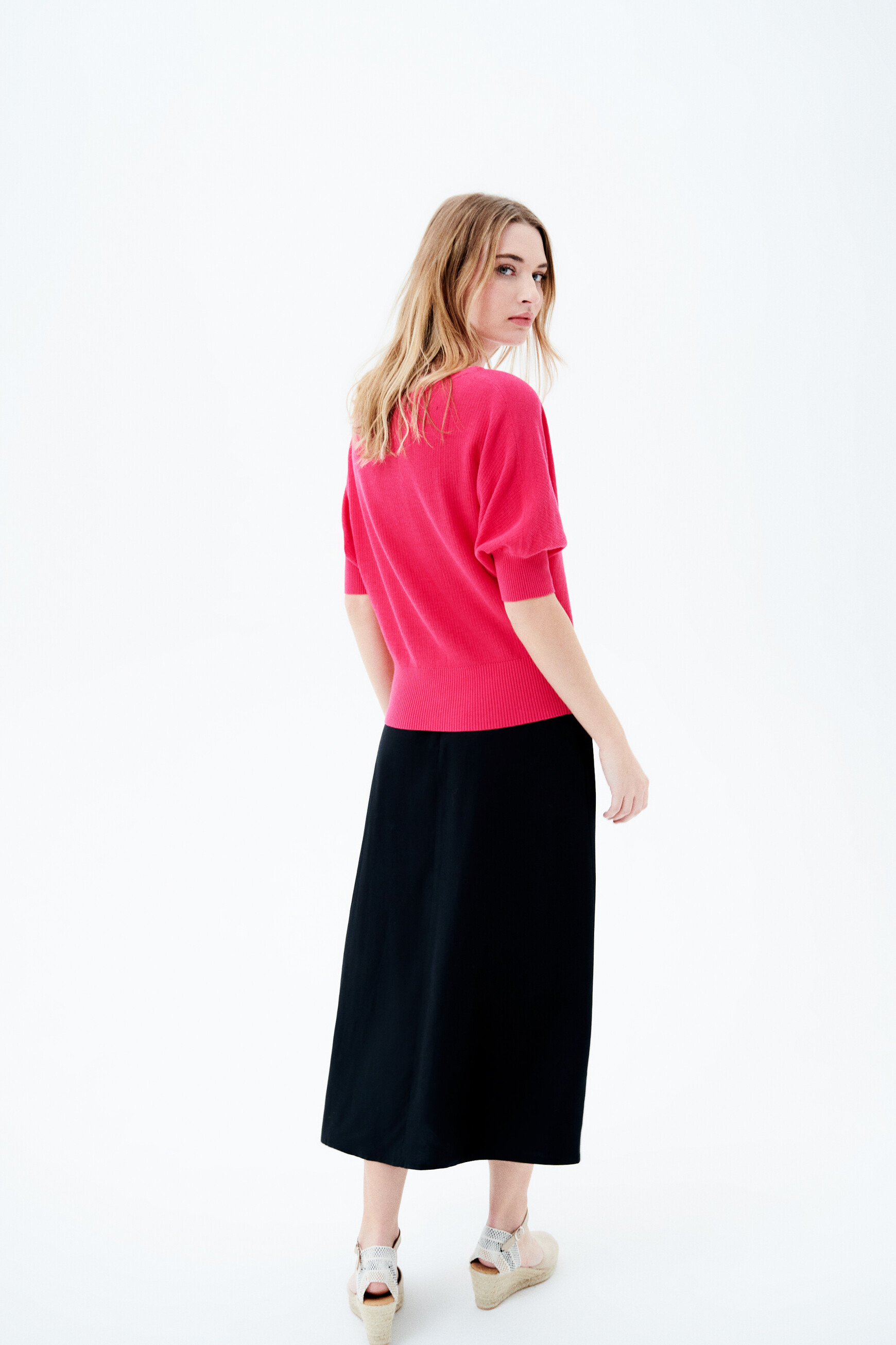 Joan oversized sweater fushia woman
