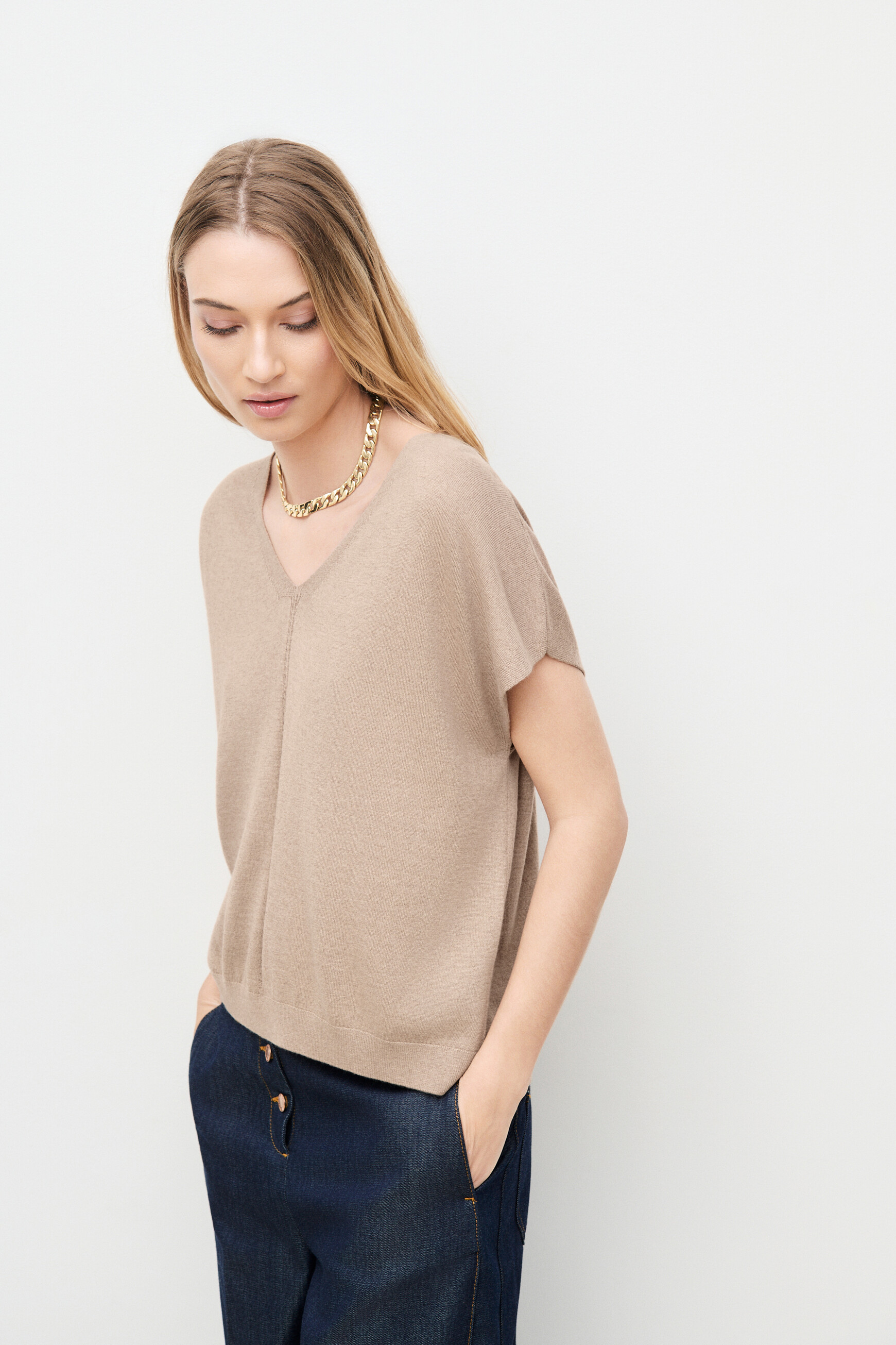 Mrachel sweater light brown woman