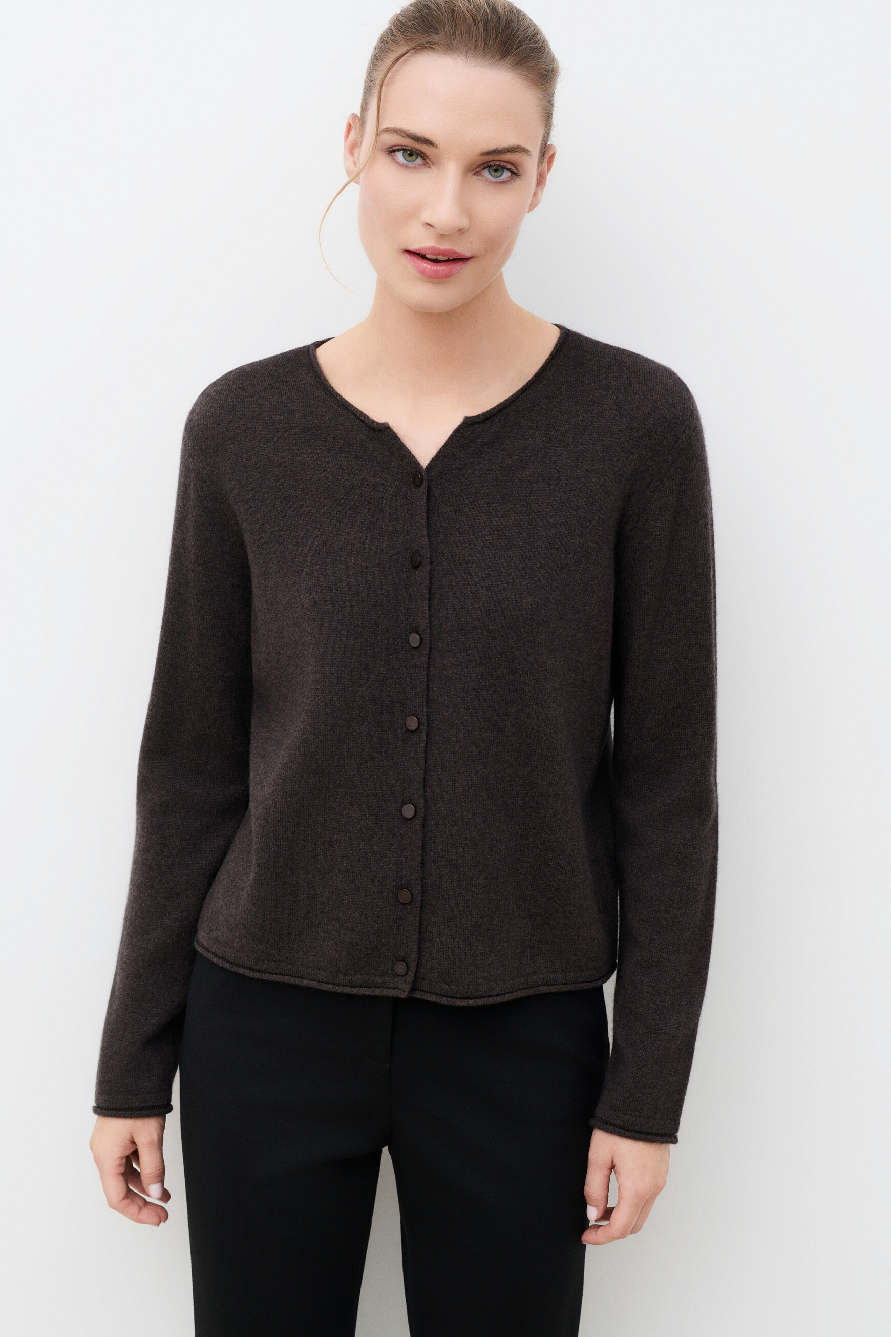 Msally sweater 100% cashmere dark brown woman