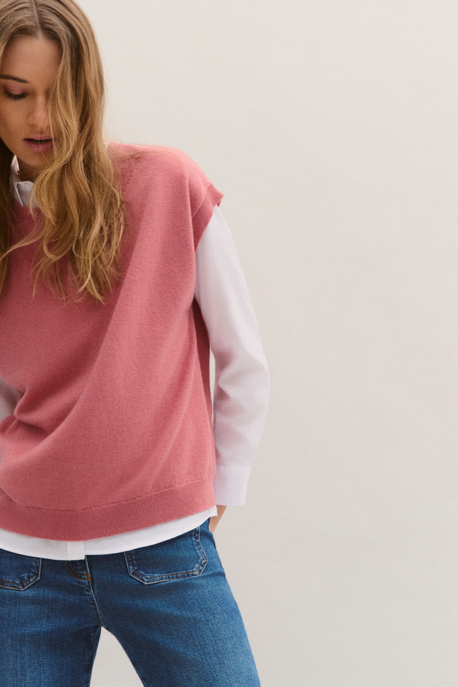 Pull mathilde 100% laine vieux rose femme