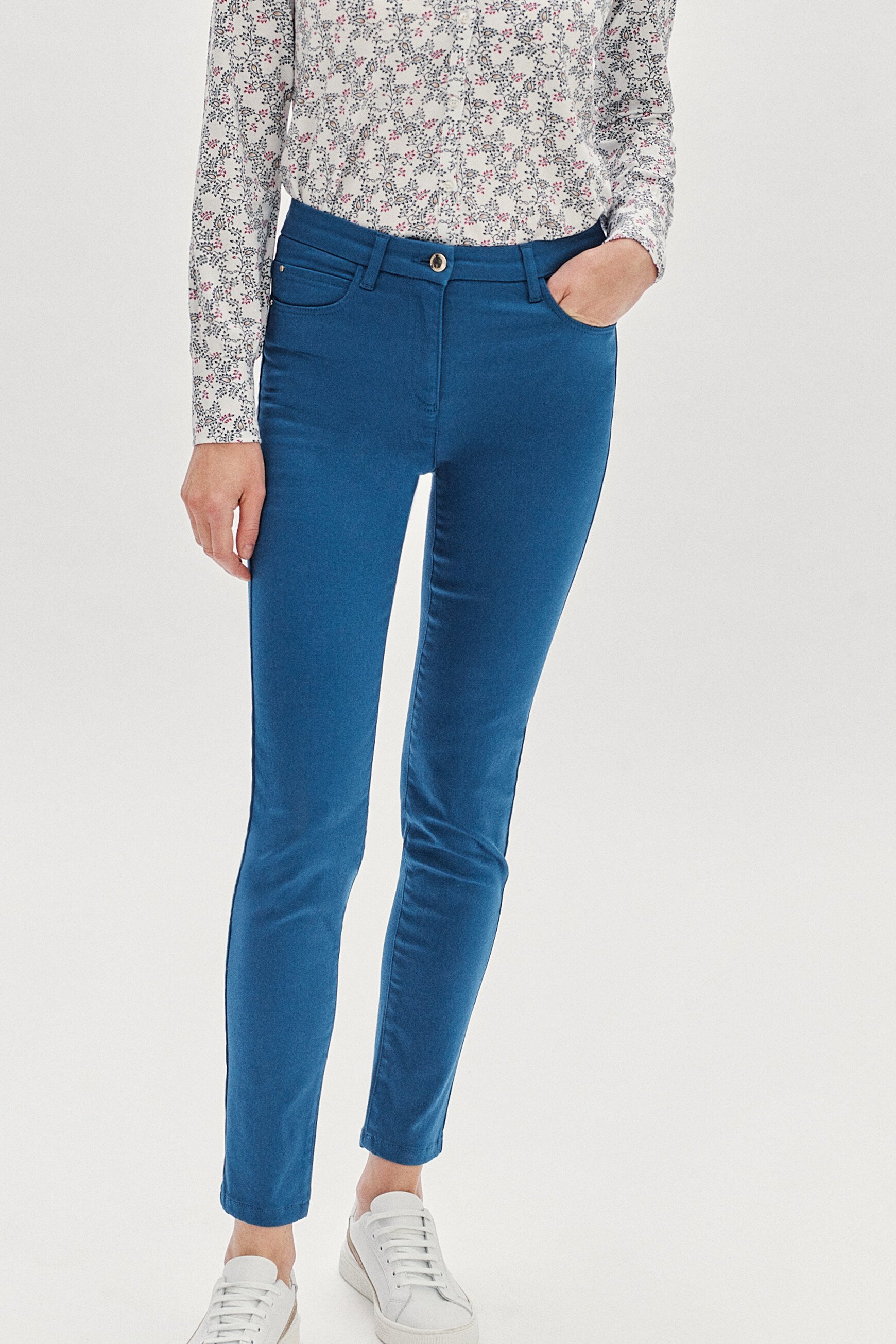 Pantaloni Tony blu petrolio donna