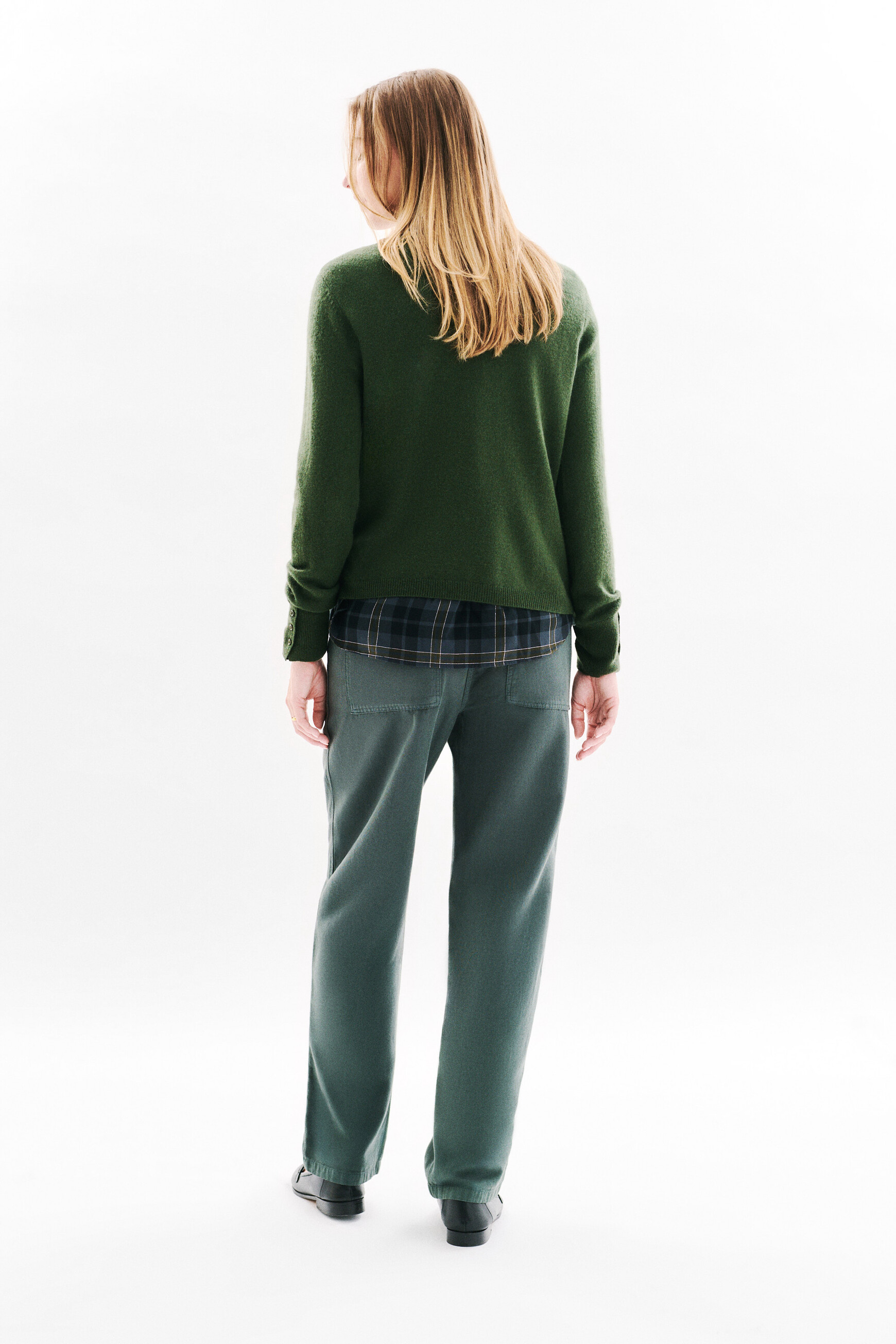 Mzoan 100% cashmere sweater khaki green woman