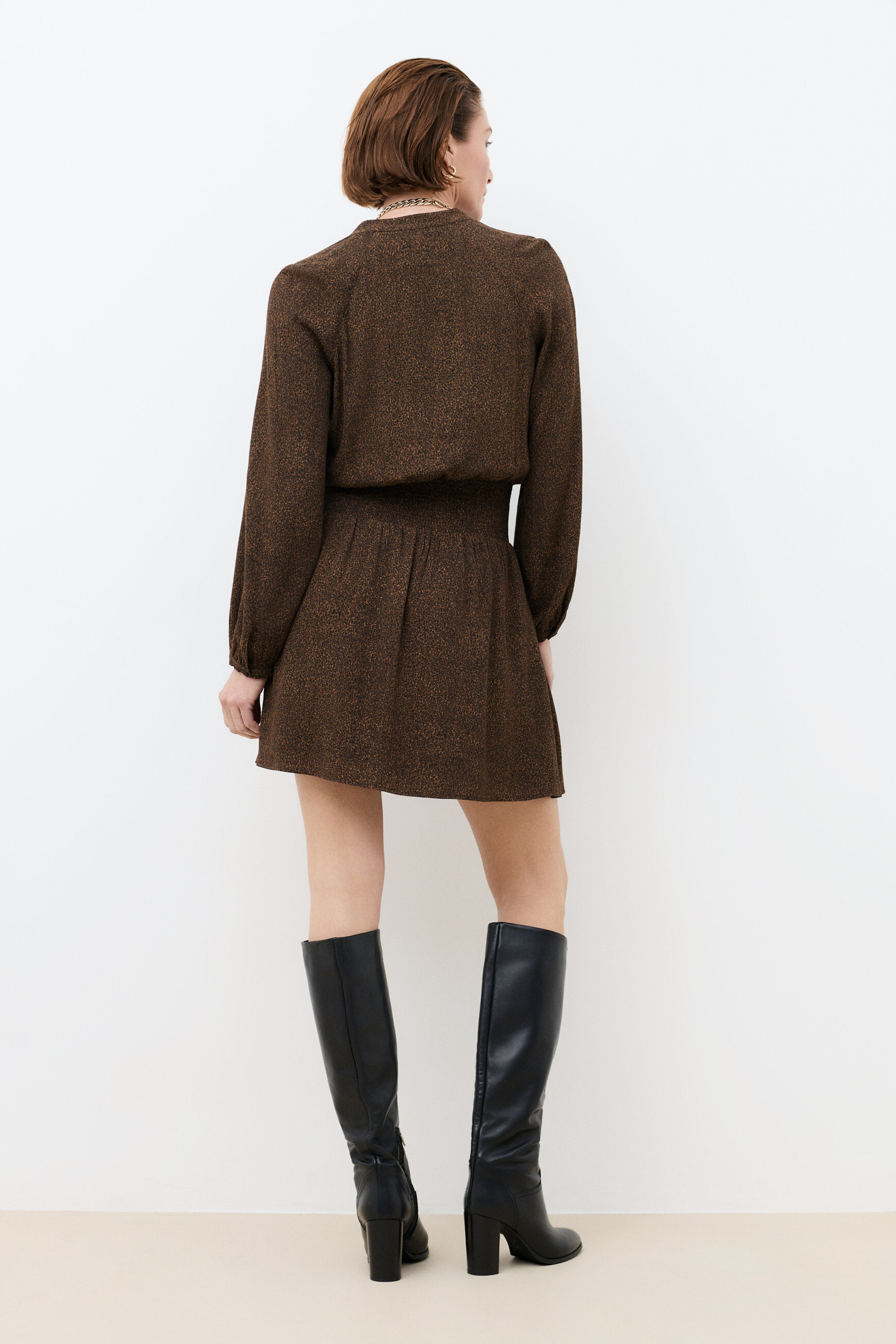 Robe Rsylvia marron chocolat femme