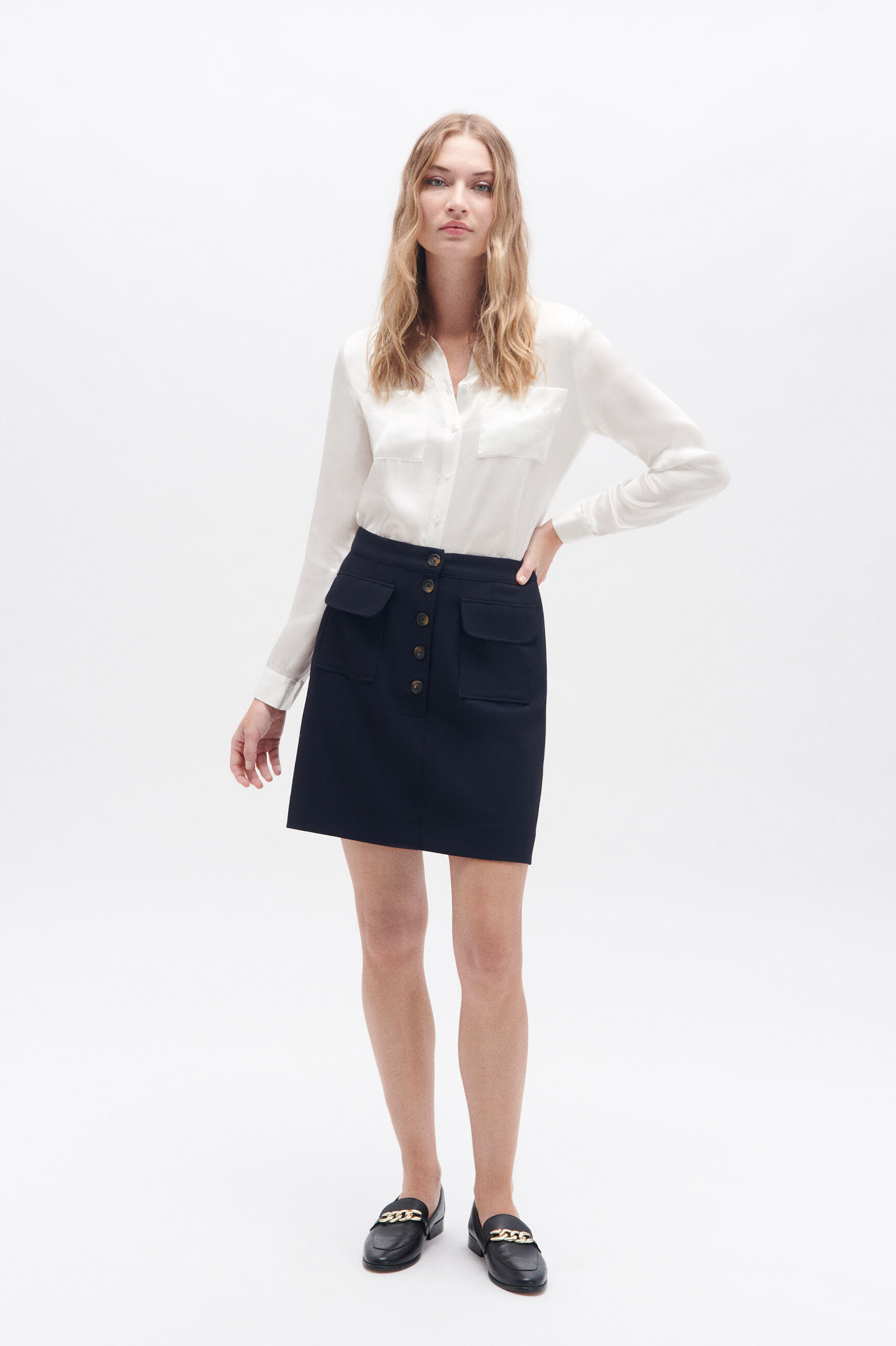 Jupe jimmy bleu marine femme