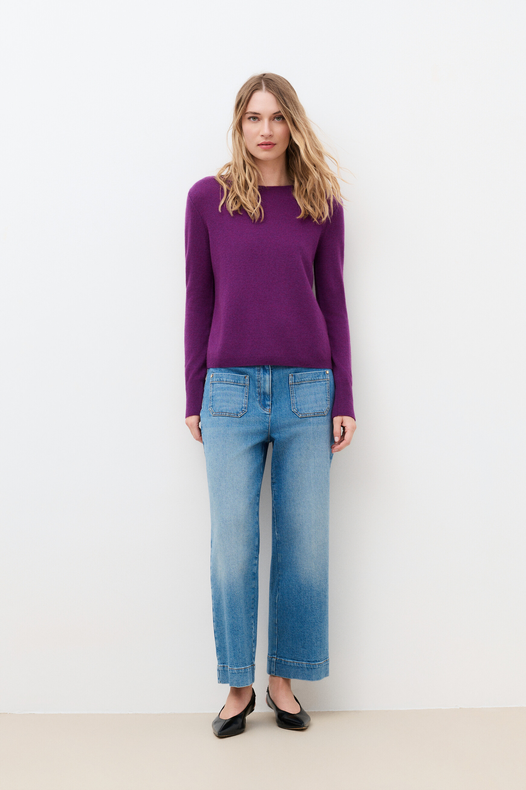 Mzoan 100% cashmere sweater violete oscuro woman