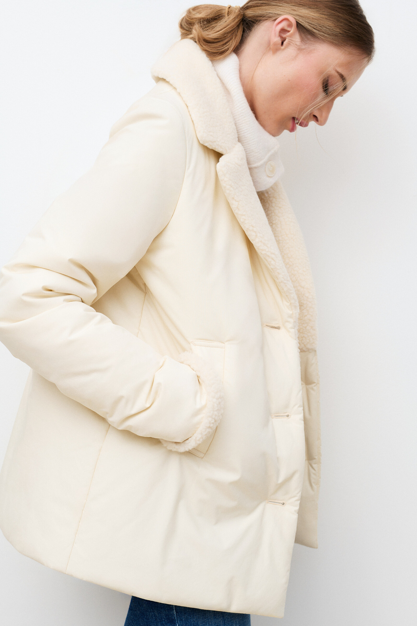 Manteau Galet ecru femme