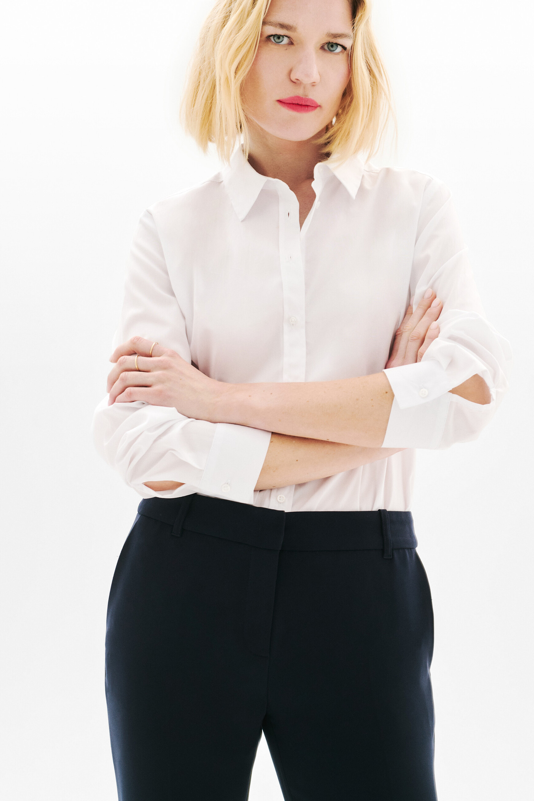 Pantalon pgautier bleu marine femme