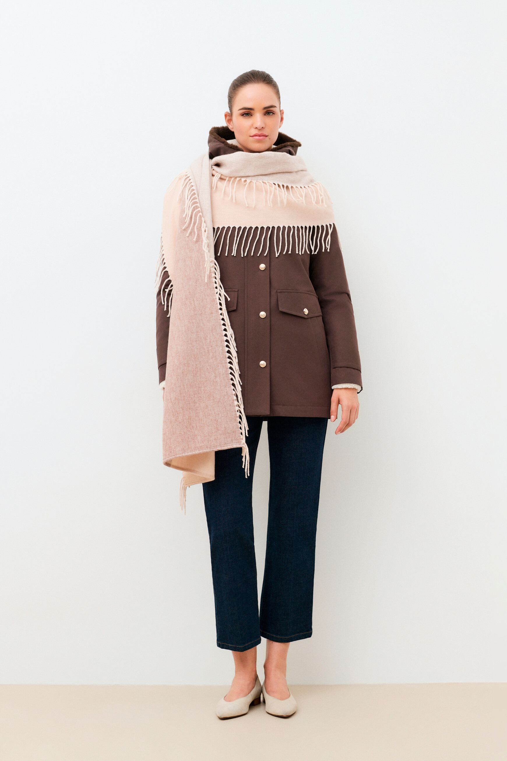 Marta scarf cream woman