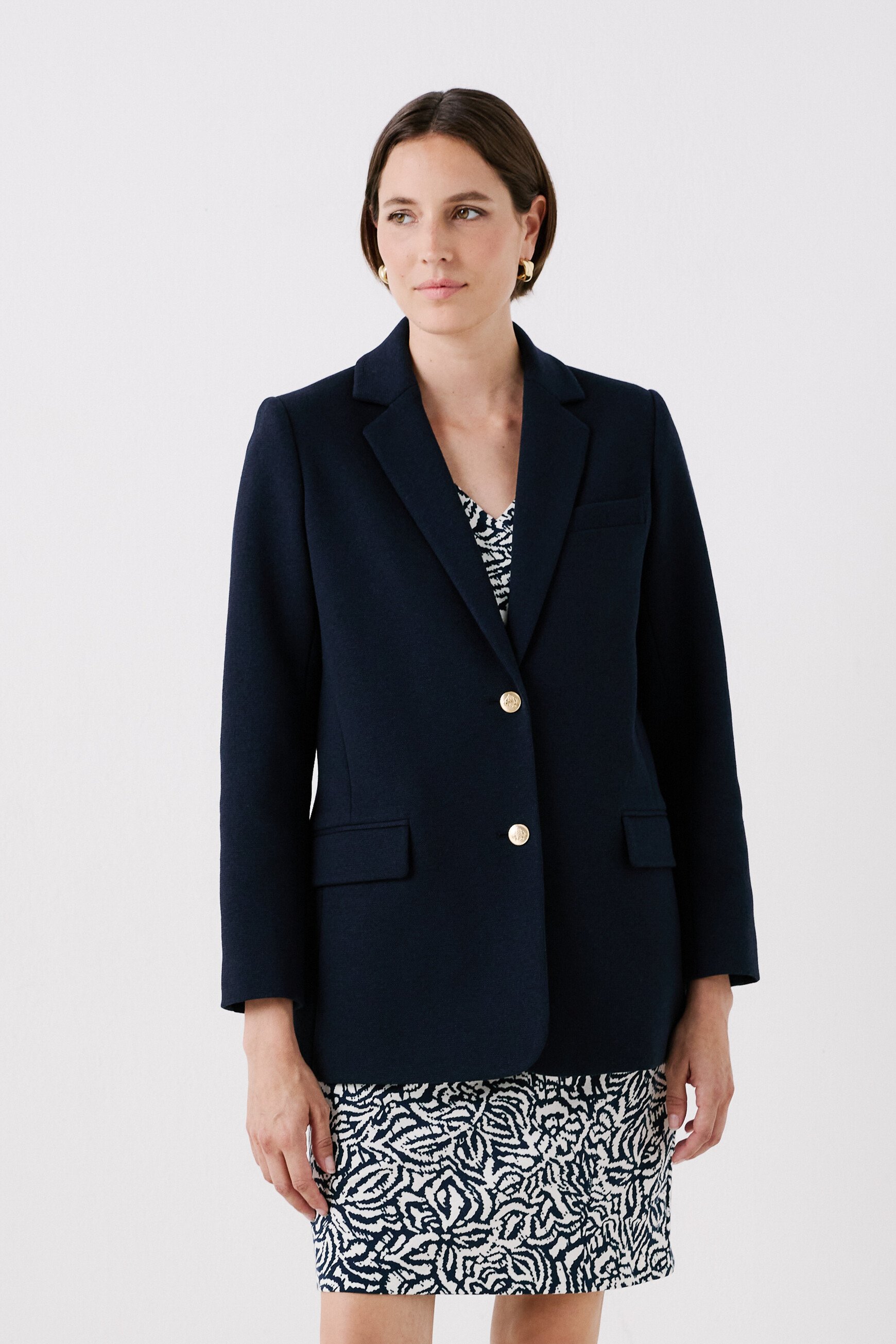 Veste versant bleu marine femme