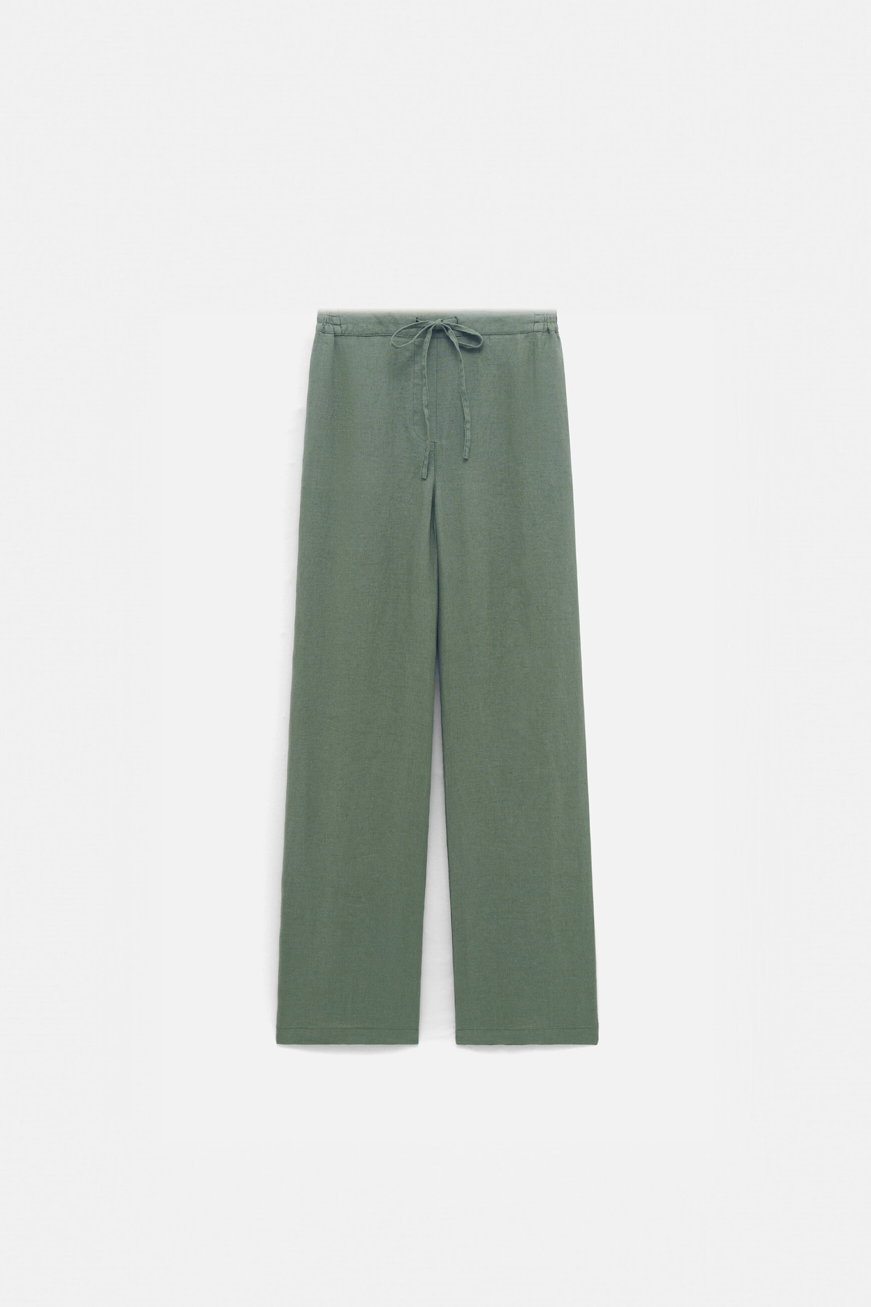 pantalon pigment 100 lin vert kaki femme Pantalon pigment 100% lin vert kaki femme