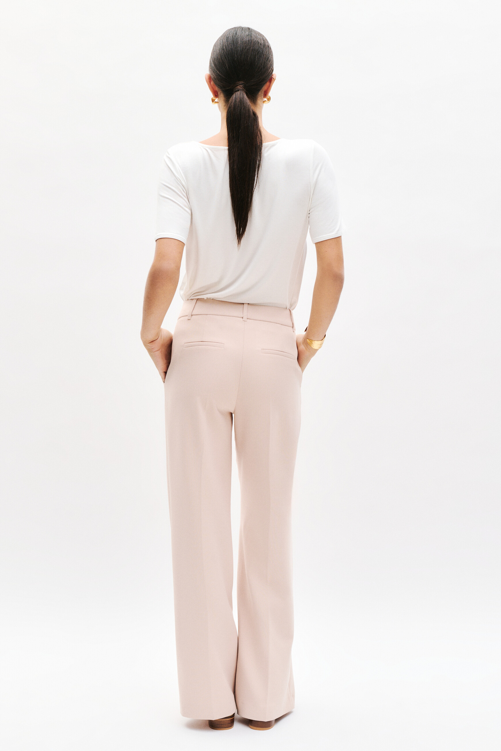 pantalon pvalerie rose poudree femme Pantalon Pvalerie rose poudrée femme
